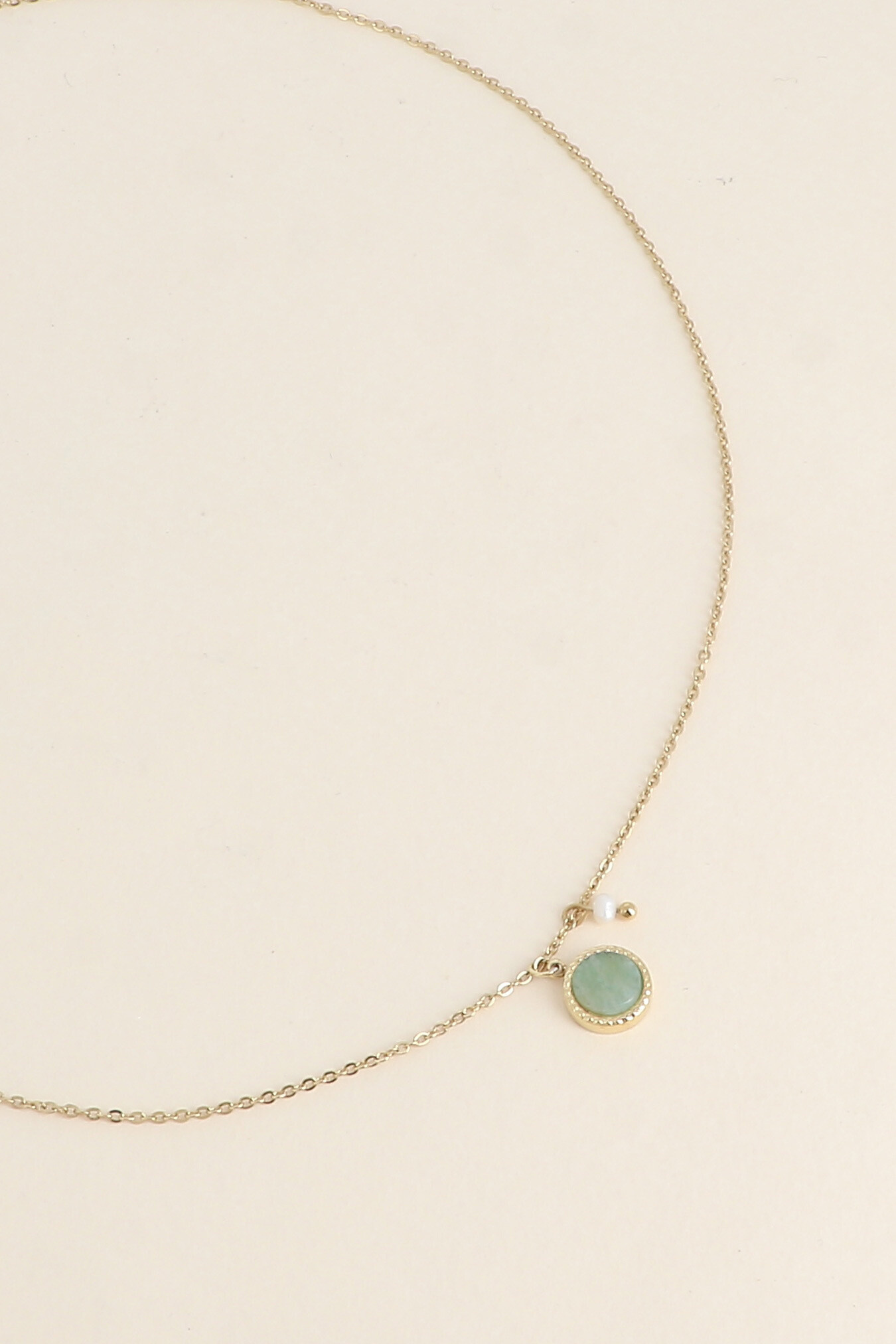 Grossiste Bohm - Collier Emllo Mini - pierre naturelle ronde et perle d'eau douce