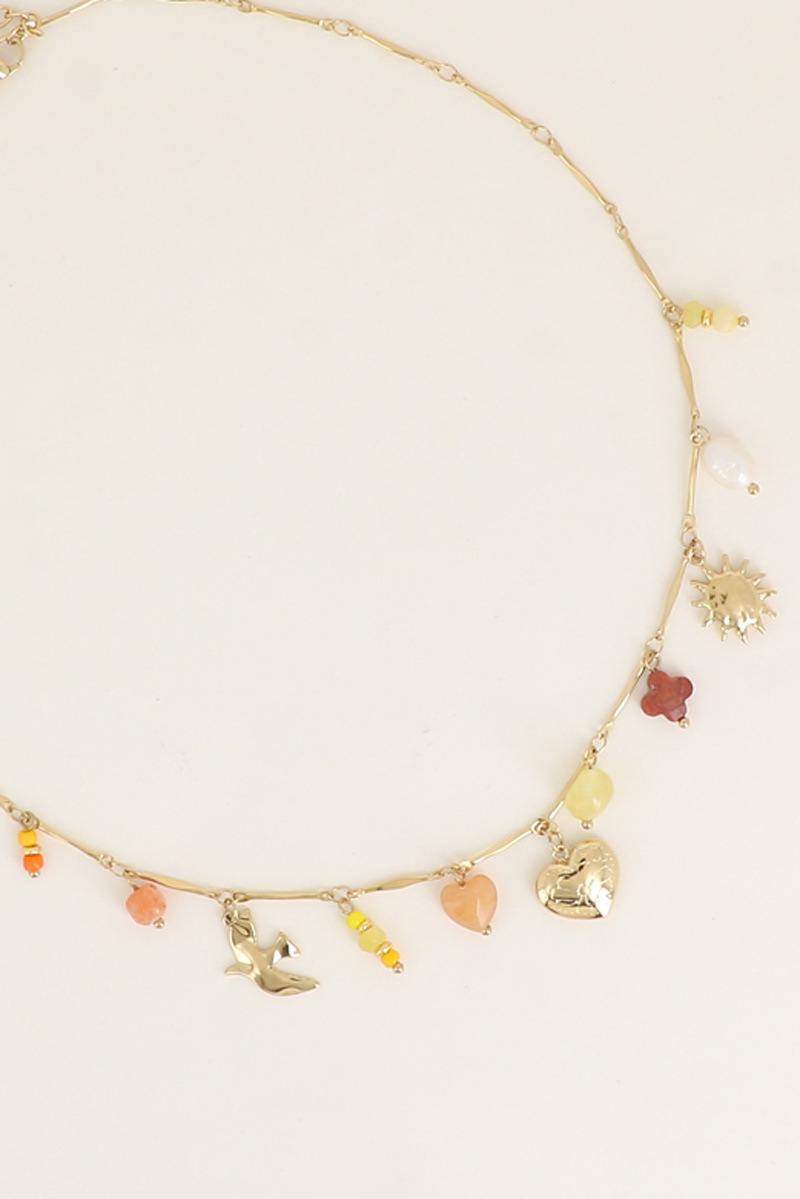 Mayorista Bohm - Collar - piedras naturales, pájaro, corazón, sol, trébol