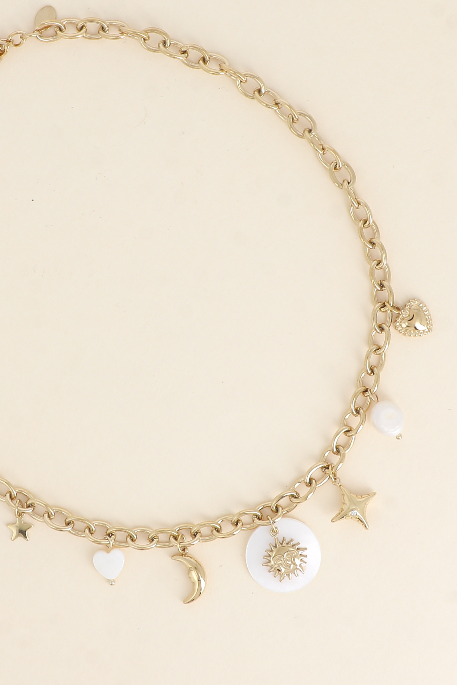 Wholesaler Bohm - Necklace - charms (mother-of-pearl, star, heart, moon, sun, freshwater pearls)