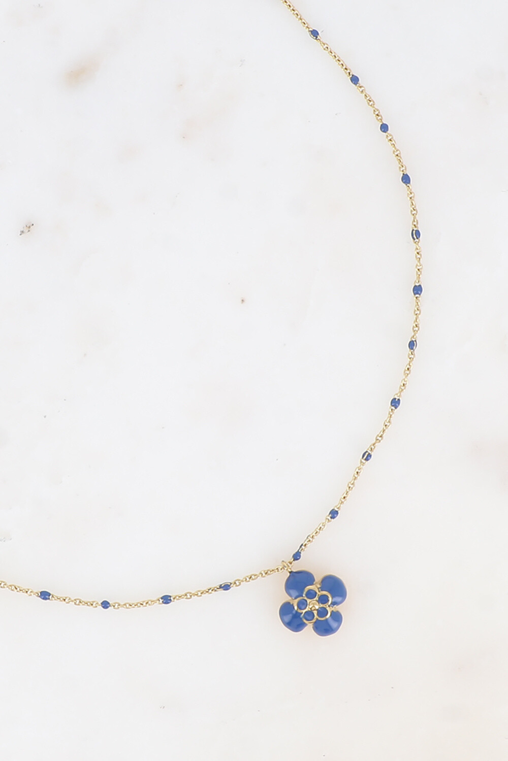 Großhändler Bohm - Halskette - Kette mit Emaille, emaillierte Blume