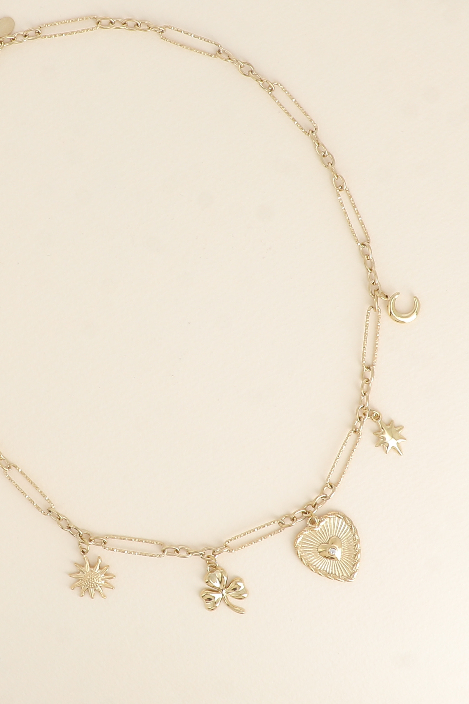 Wholesaler Bohm - Necklace - charms (flower, clover, heart, star, and moon)