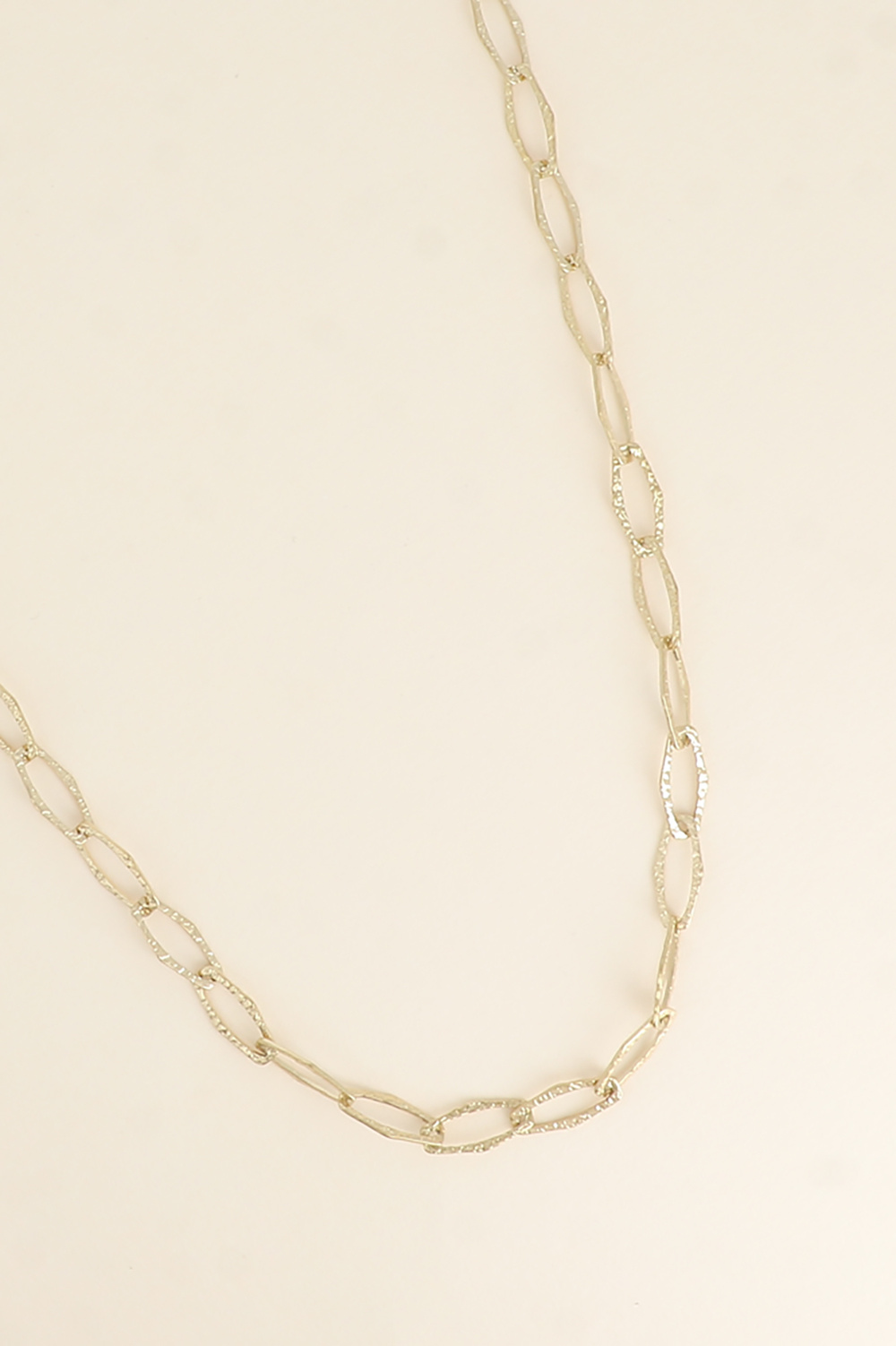 Wholesaler Bohm - Necklace - large textured oval link chain 60+7CM