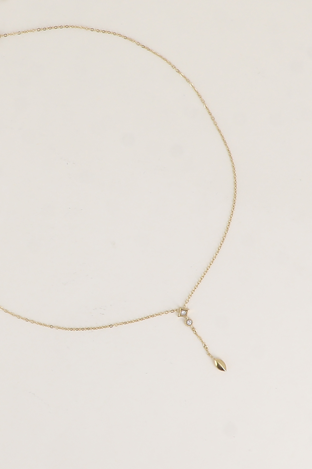 Wholesaler Bohm - Y Necklace - diamond, round, and oval shapes with zirconia stones