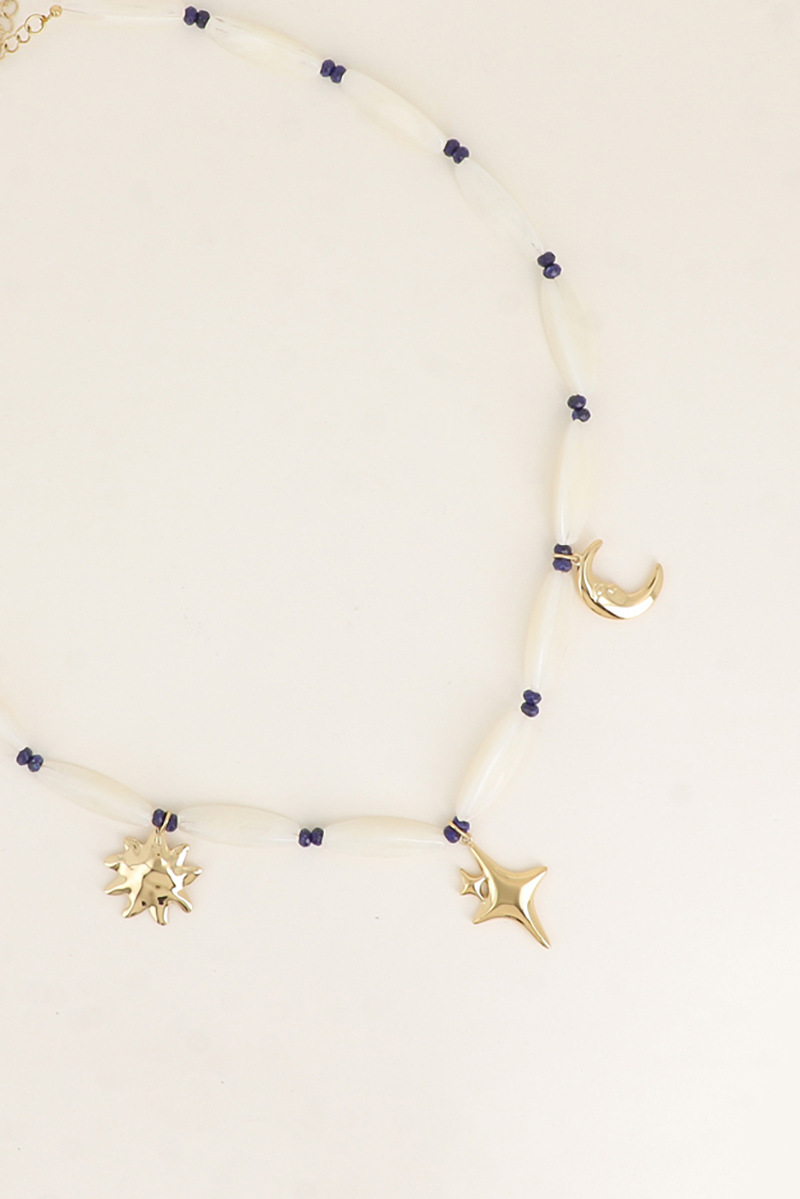 Mayorista Bohm - Collar de cable - cuentas de resina, luna, estrella, sol