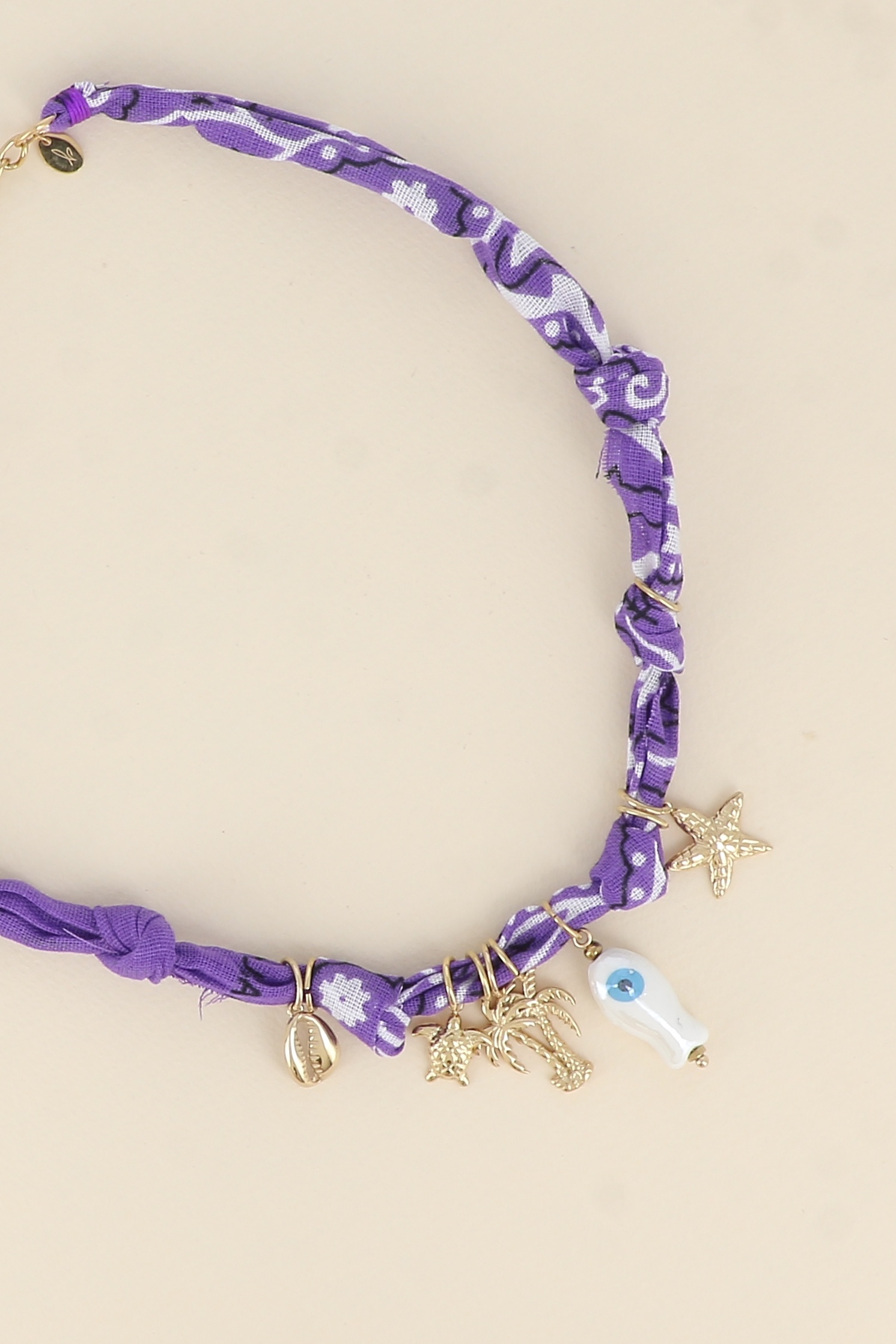 Wholesaler Bohm - Necklace - cowrie, turtle, palm trees, ceramic fish, starfish