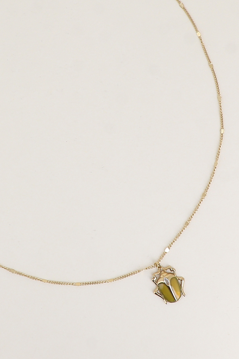 Mayorista Bohm - Collar - colgante de escarabajo en esmalte adornado con un pequeño cristal