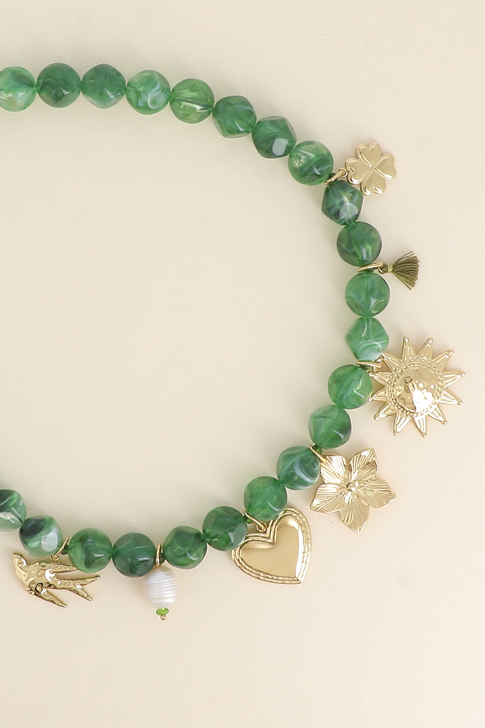 Wholesaler Bohm - Necklace - bird, heart, flower, sun, tassel, clover, freshwater pearl