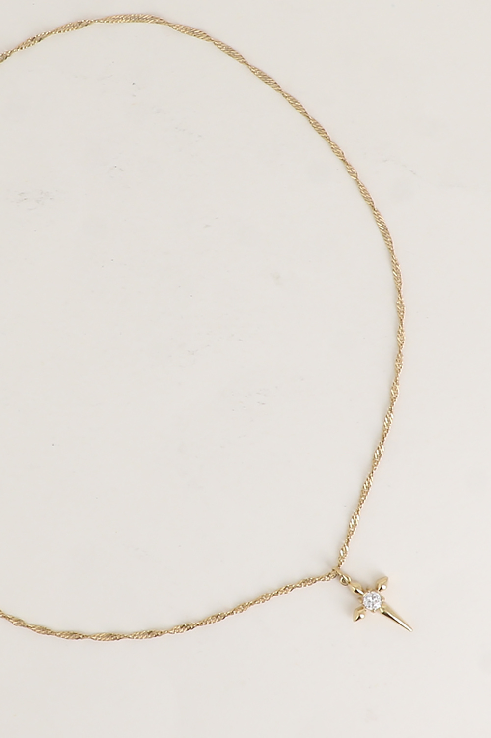 Mayorista Bohm - Collar - cadena torcida y cruz religiosa con cristal