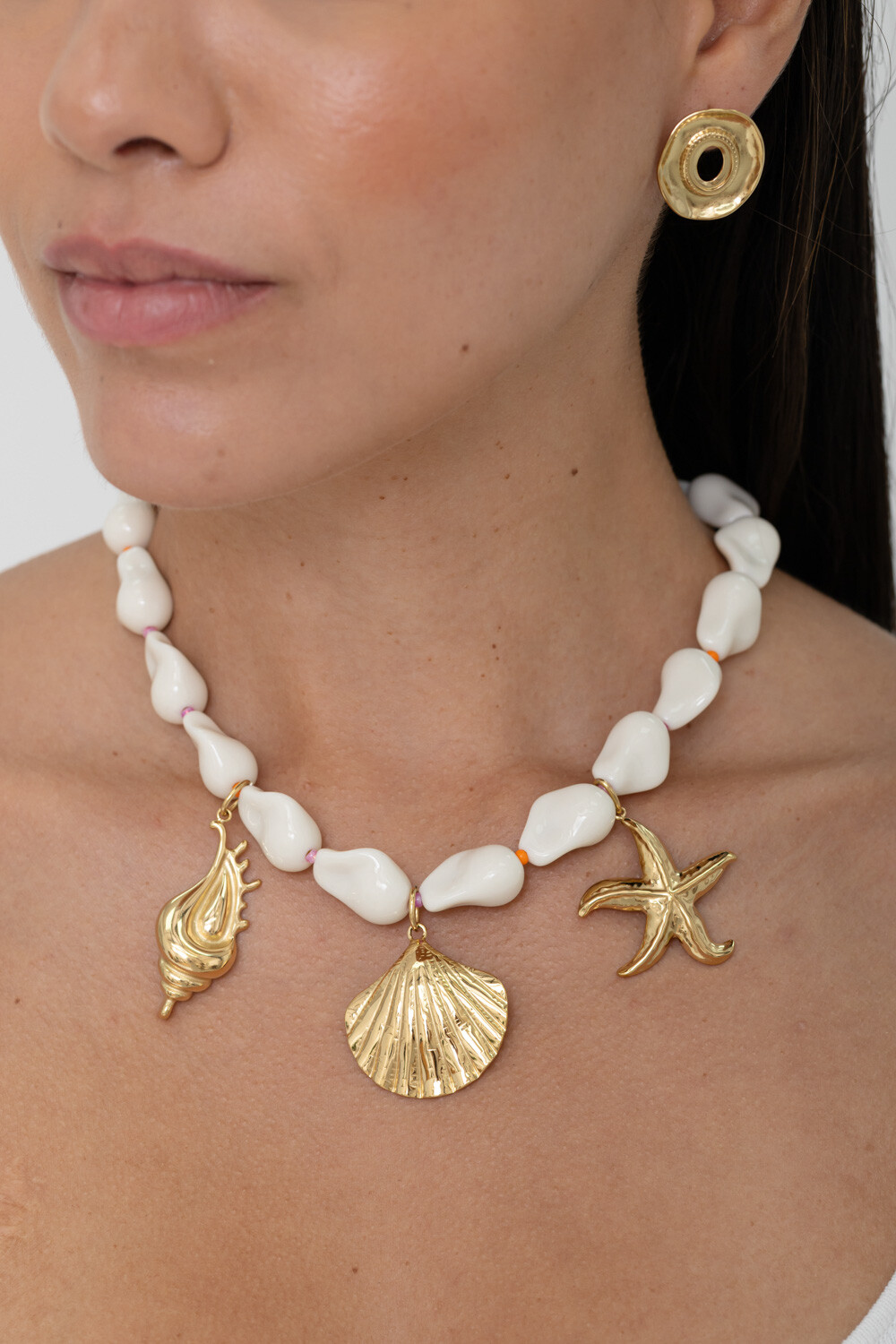 Wholesaler Bohm - Necklace - 2 shells, starfish
