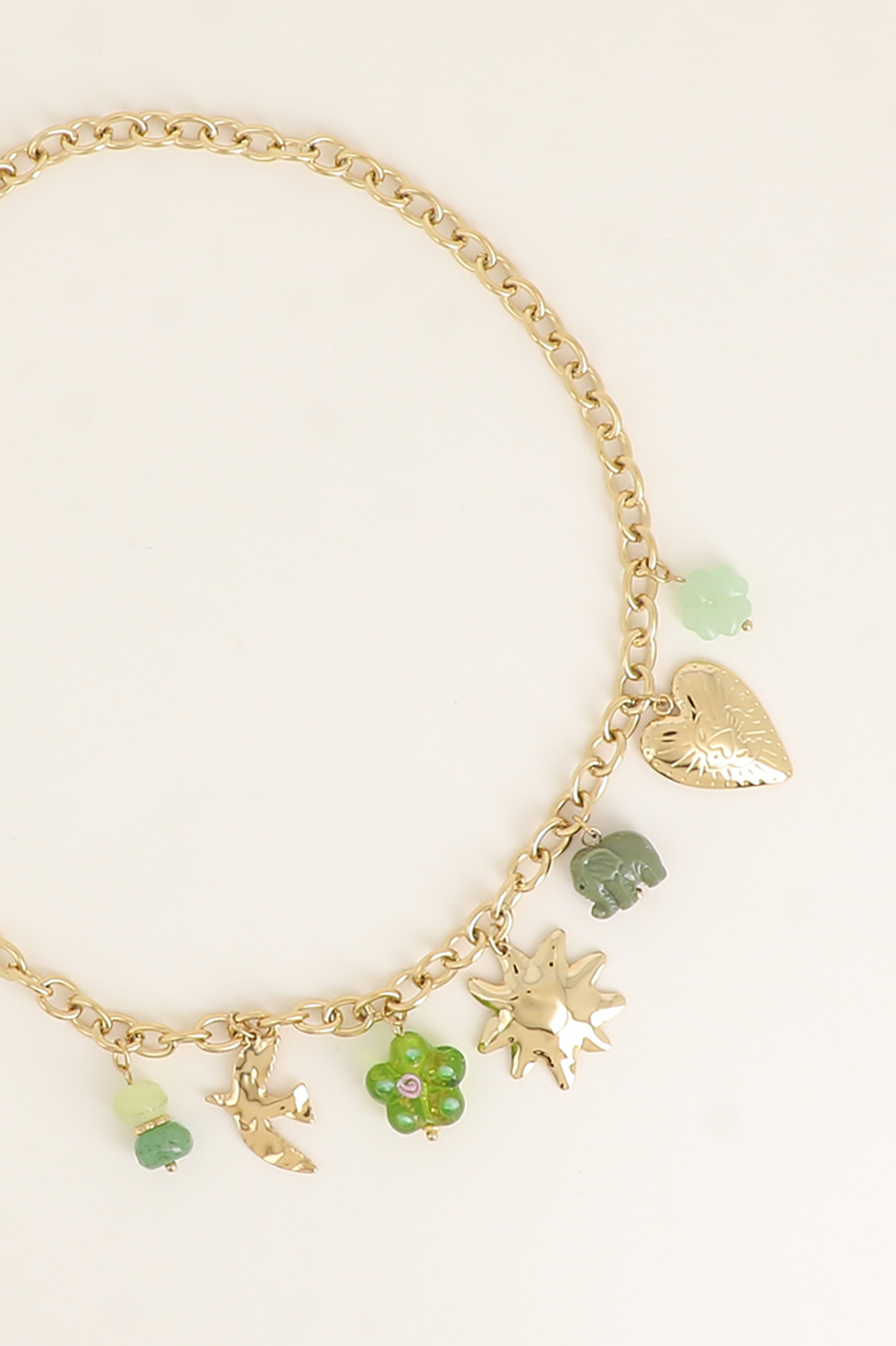 Wholesaler Bohm - Necklace - sun, flower, elephant, heart, engraved bird, clover
