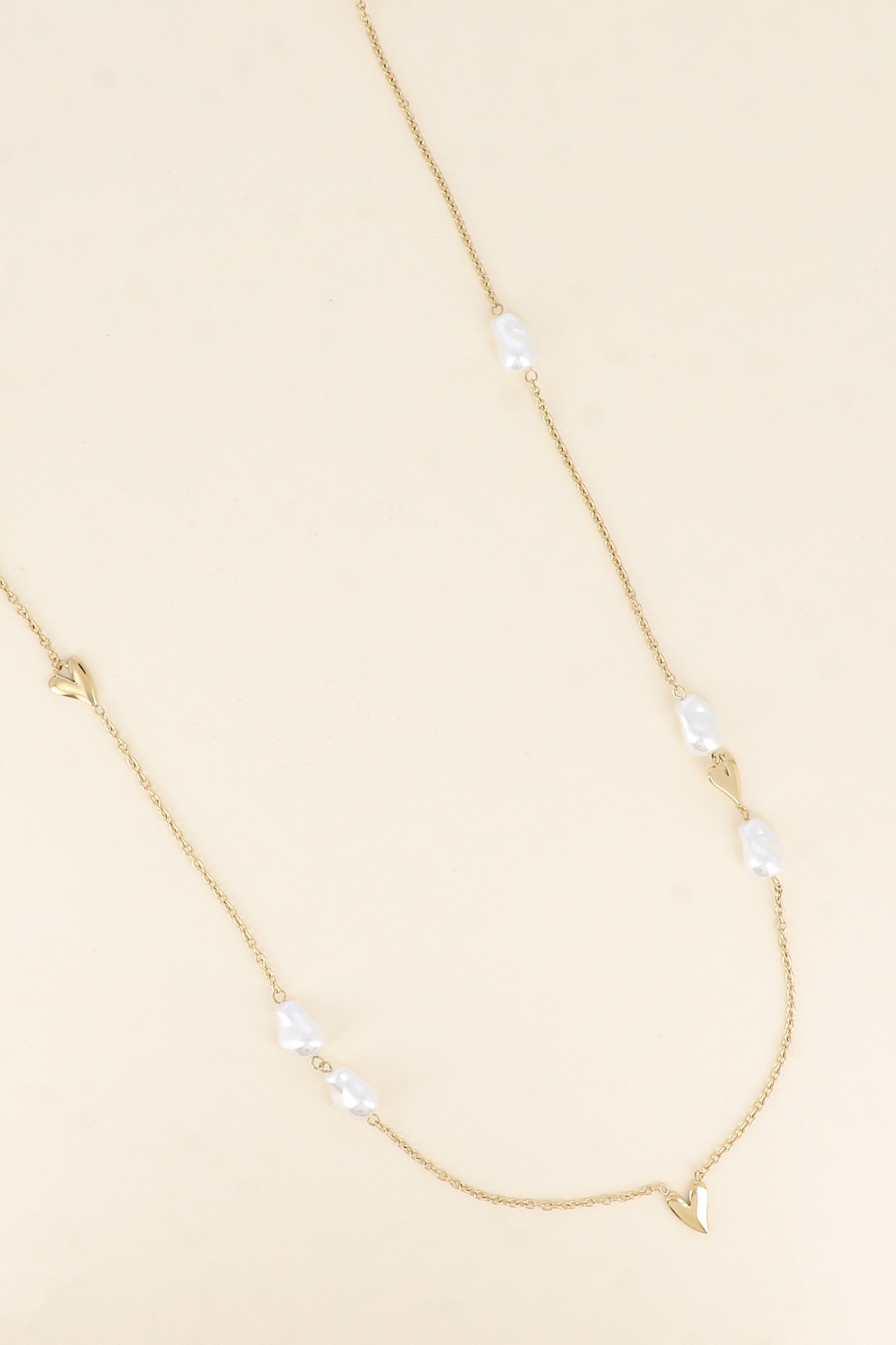 Wholesaler Bohm - Long necklace - heart pendants and resin beads