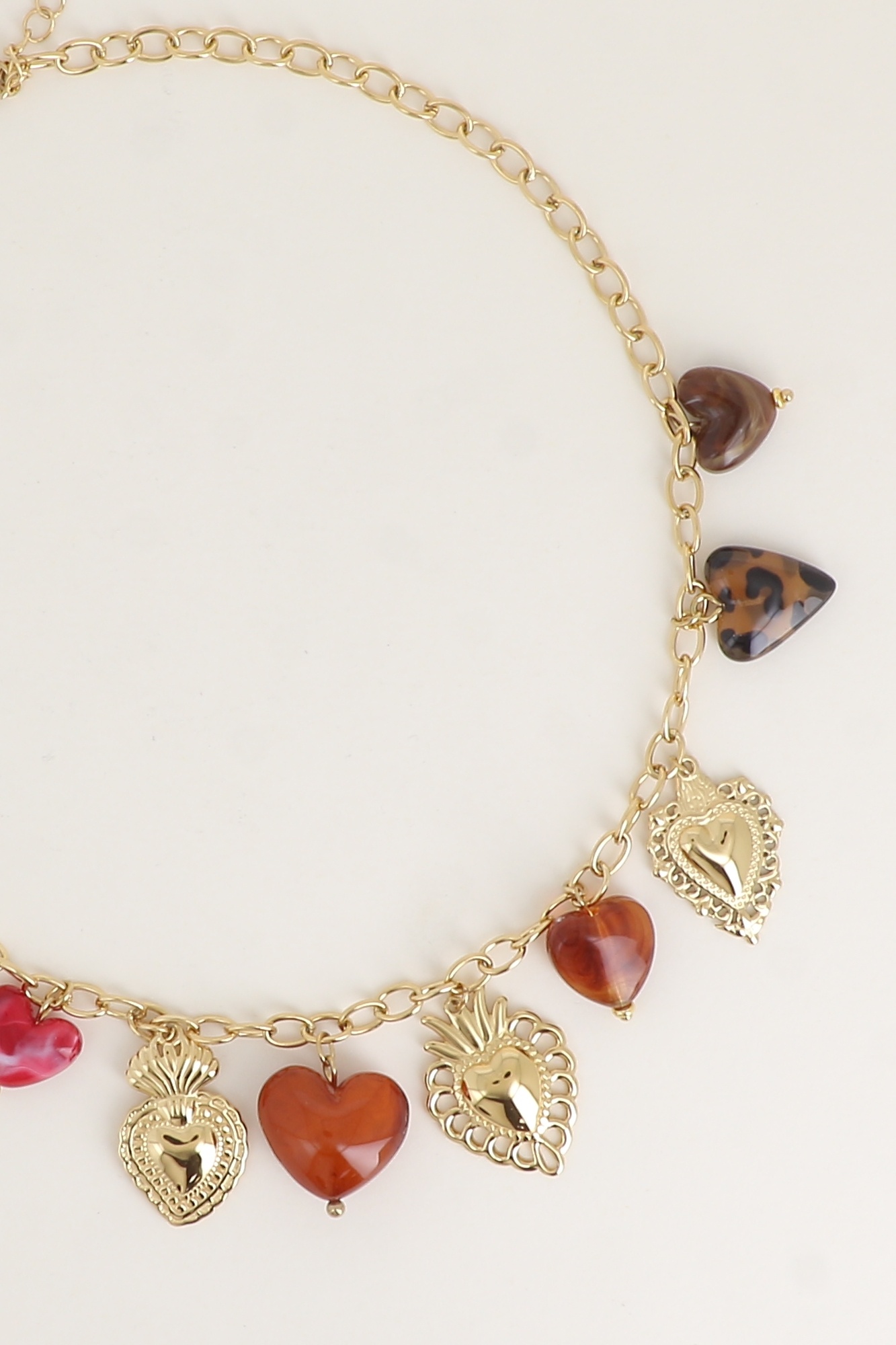 Grossista Bohm - Collana - ciondoli a cuore in varie composizioni (resina, leopardo)