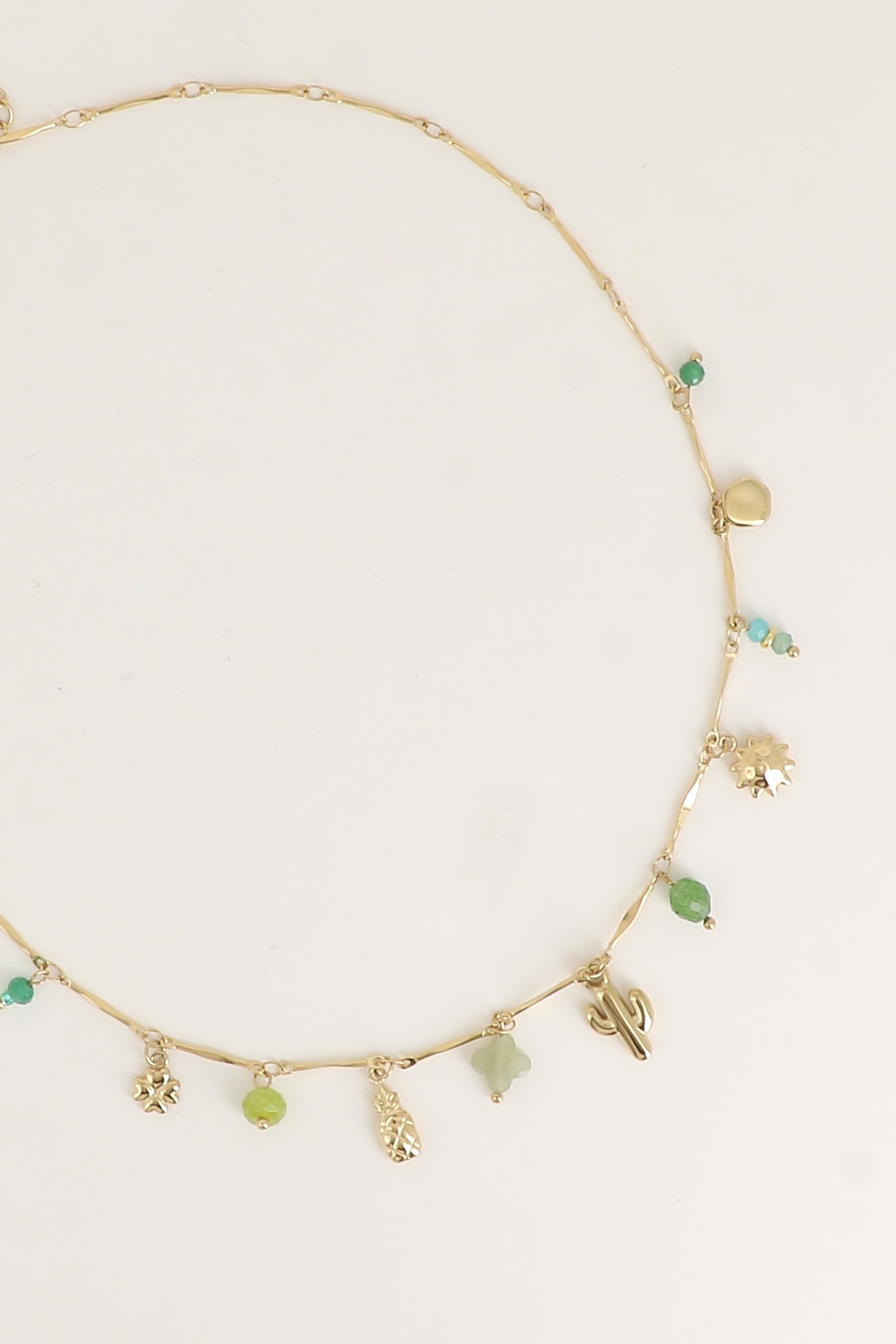 Grossista Bohm - Collana - pendenti (pietre naturali, ananas, trifoglio, cactus, sole)