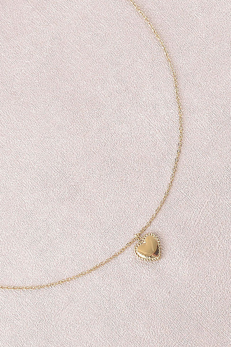 Wholesaler Bohm - Necklace - Shimmering heart with milgrain edge effect
