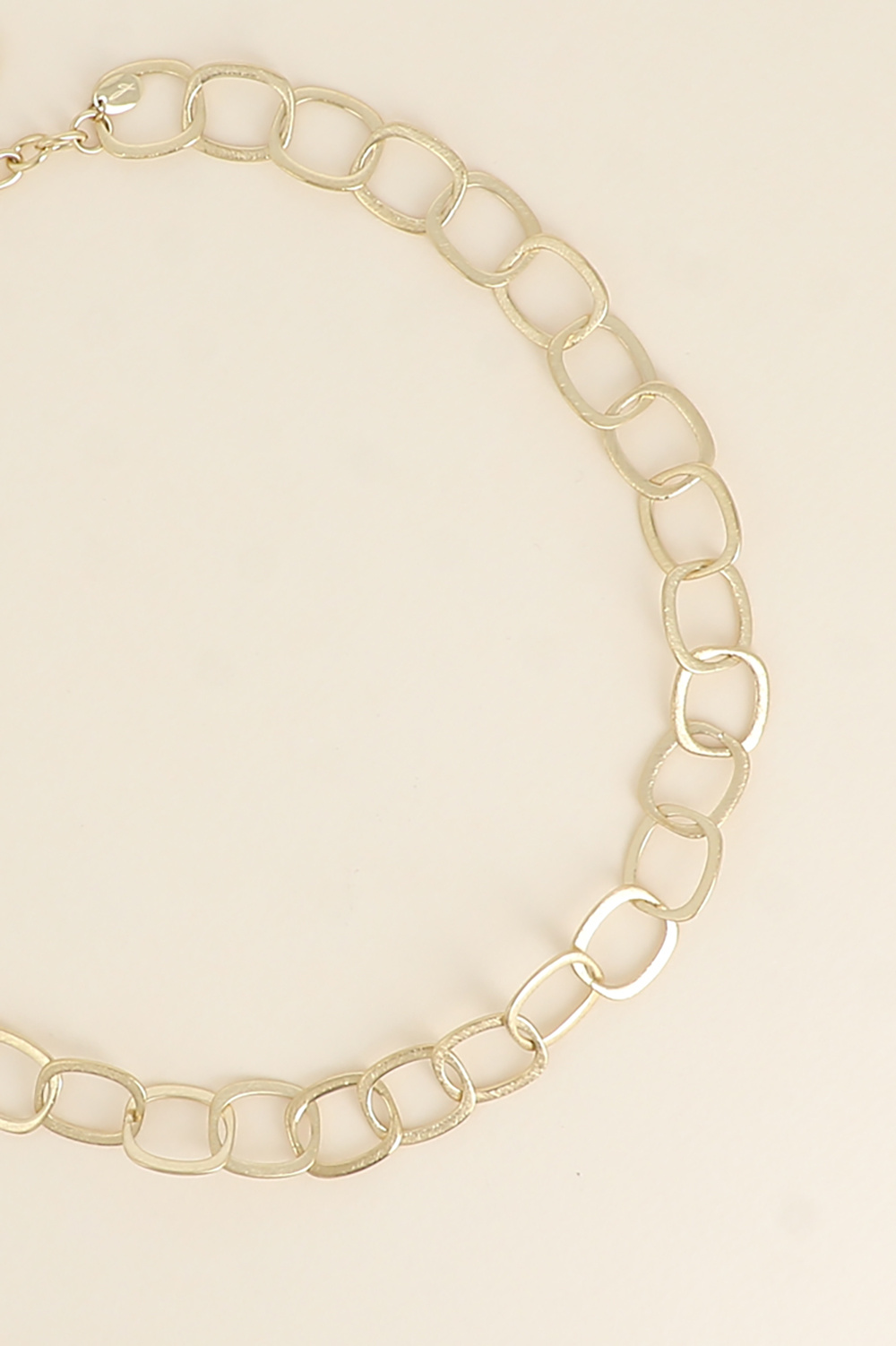 Mayorista Bohm - Collar - cadena de grandes eslabones ovalados con acabado mate cepillado