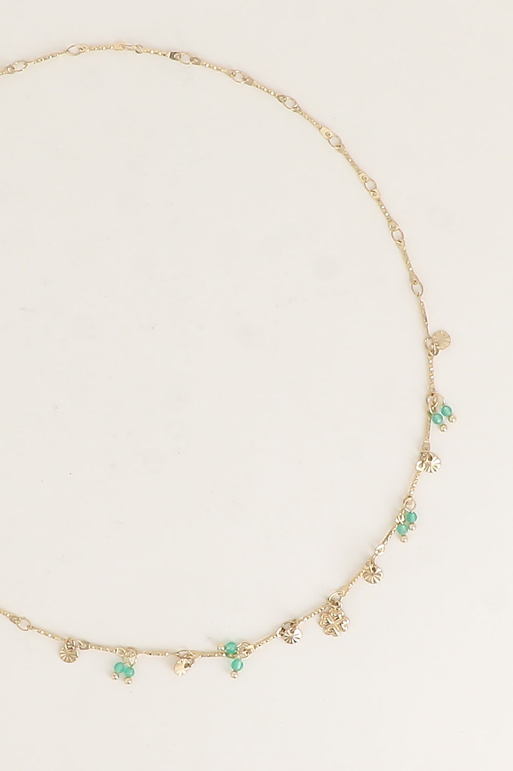Grossista Bohm - Collana - trifoglio, dischi rotondi martellati e pietre naturali