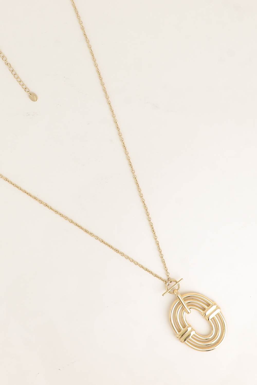 Mayorista Bohm - Collar largo - anillo y barra, 3 óvalos calados