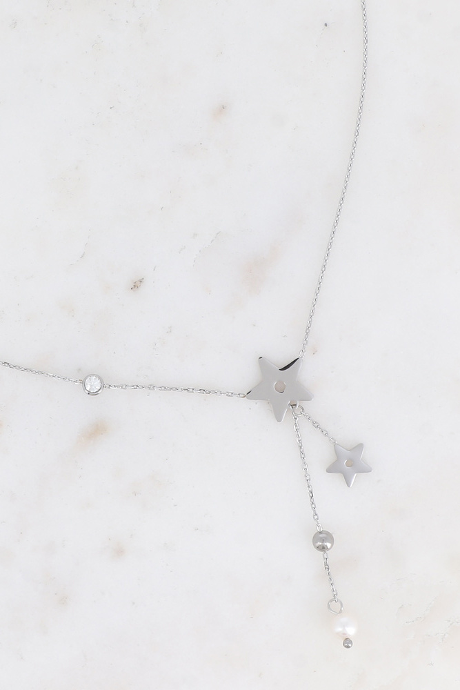Mayorista Bohm - Collar Prisce Y - Estrellas y Perla de Agua Dulce