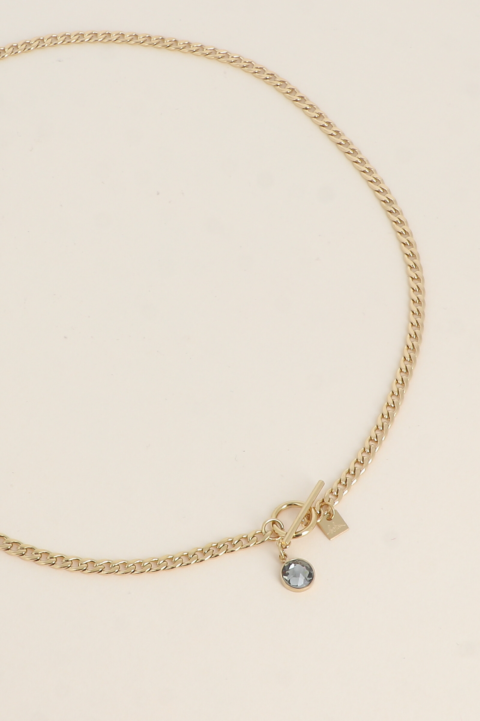 Grossiste Bohm - Collier - maille gourmette, fermoir cabillot et cristal PP30