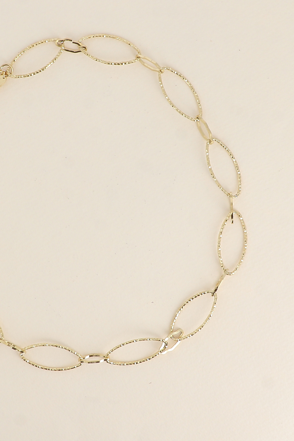 Grossiste Bohm - Collier - maillons alternés ovales dentelés et texturés
