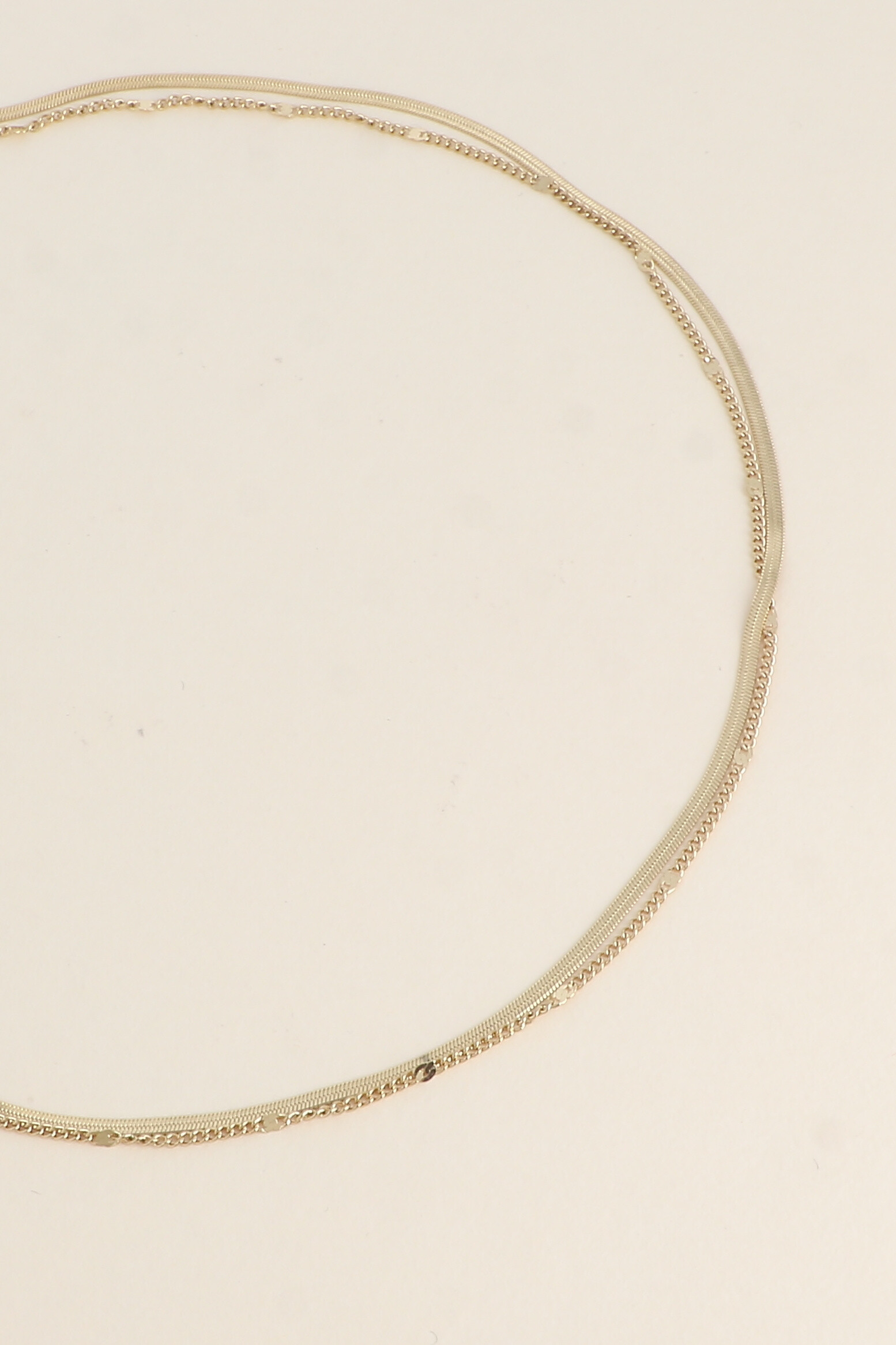 Grossiste Bohm - Collier - 2 rangs, maille forçat, maille miroir fine