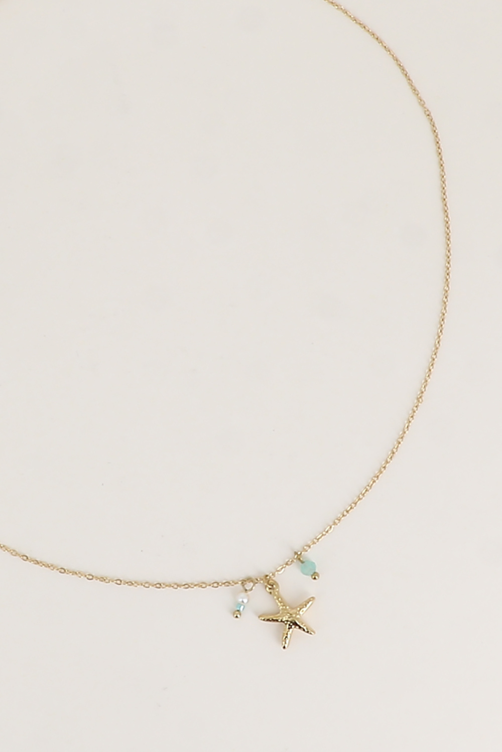Wholesaler Bohm - Necklace - starfish, small freshwater pearl and natural stone