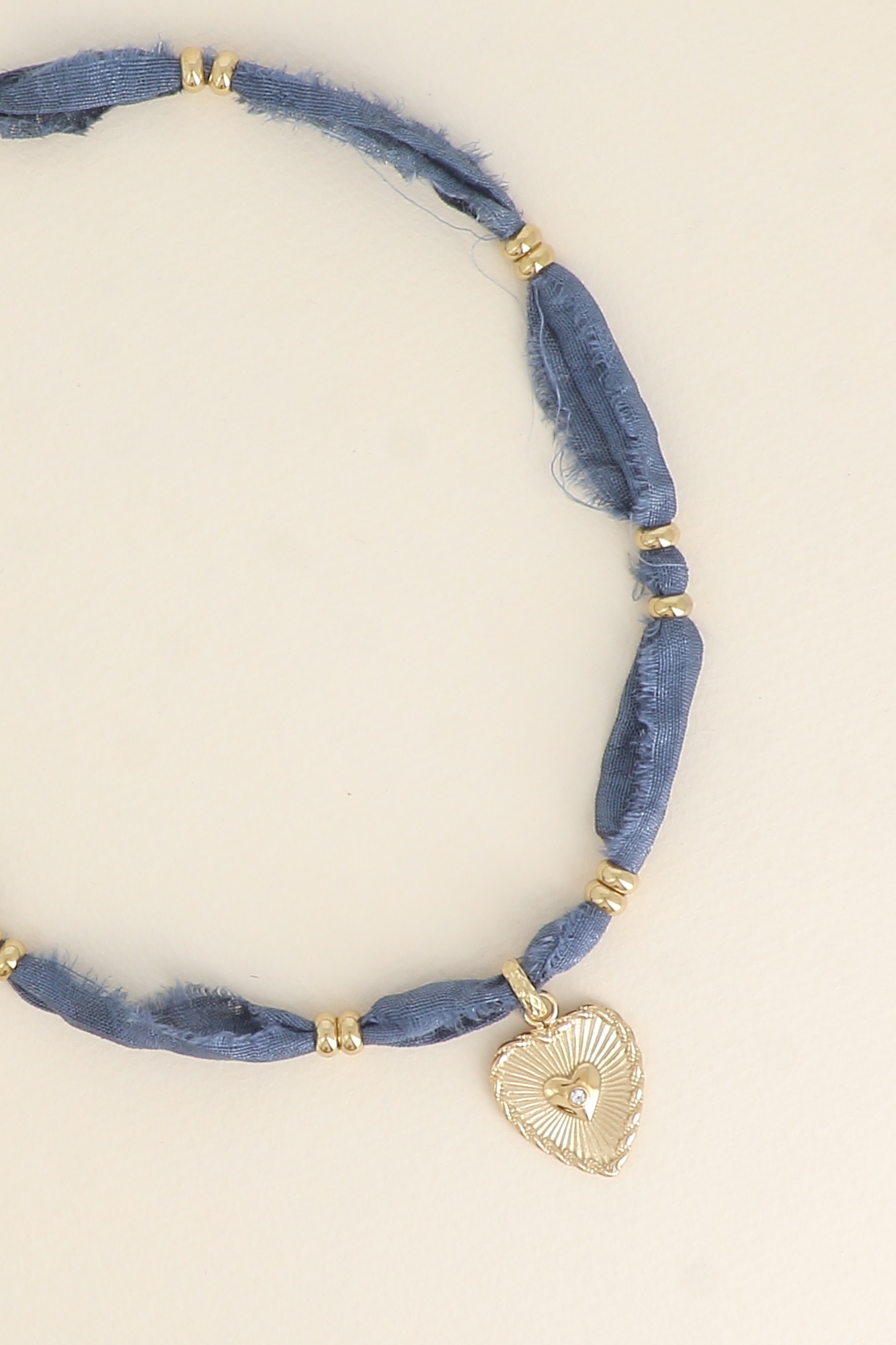 Wholesaler Bohm - Necklace - ribbon, heart pendant with cubic zirconia