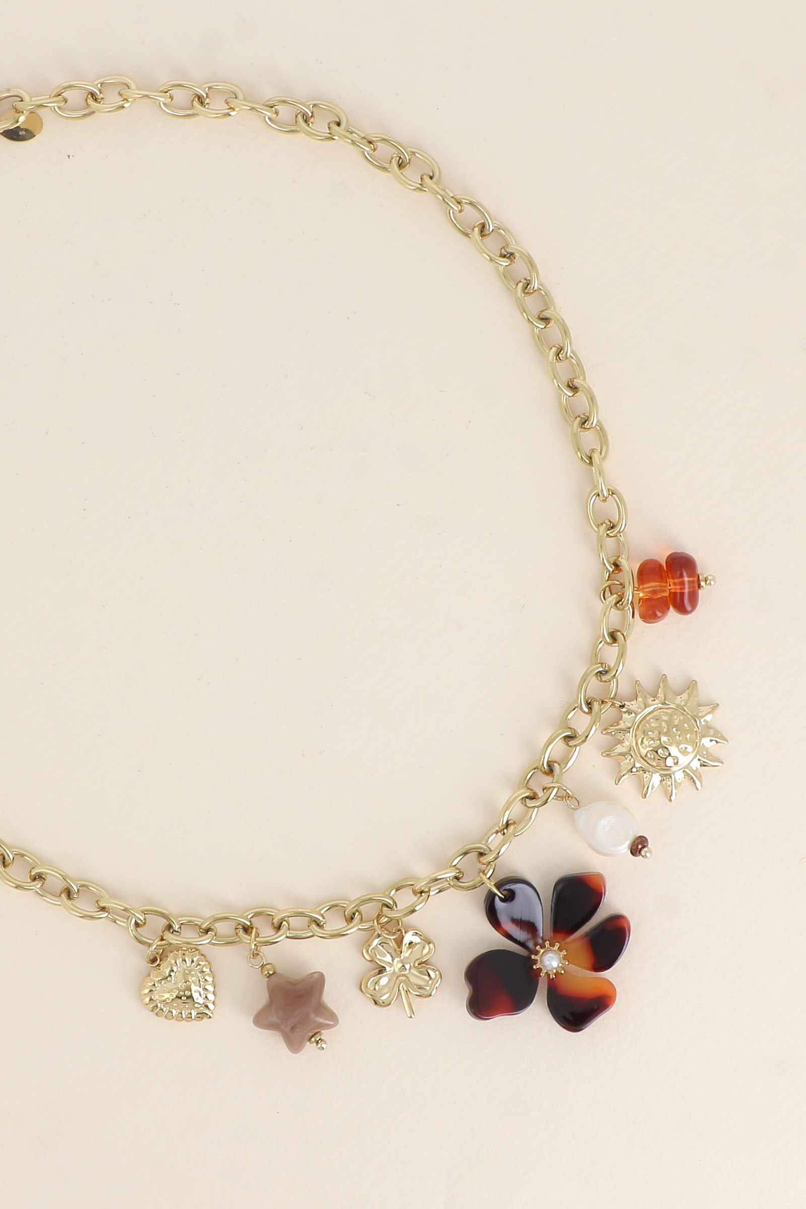 Wholesaler Bohm - Necklace - pendants (sun, freshwater pearl, clover, star and resin flower, heart)