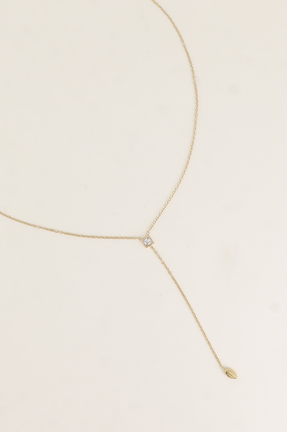 Grossista Bohm - Collana a Y - Pendente con Cristallo Quadrato e Ovale