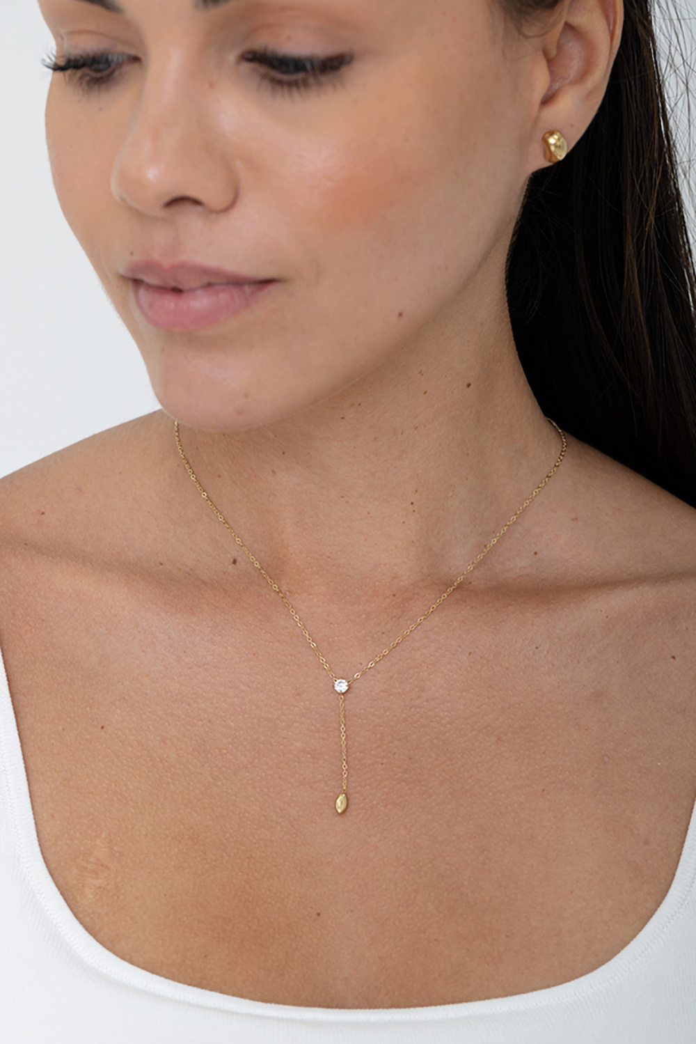 Mayorista Bohm - Collar en Y - Colgante de circonita redondo y ovalado