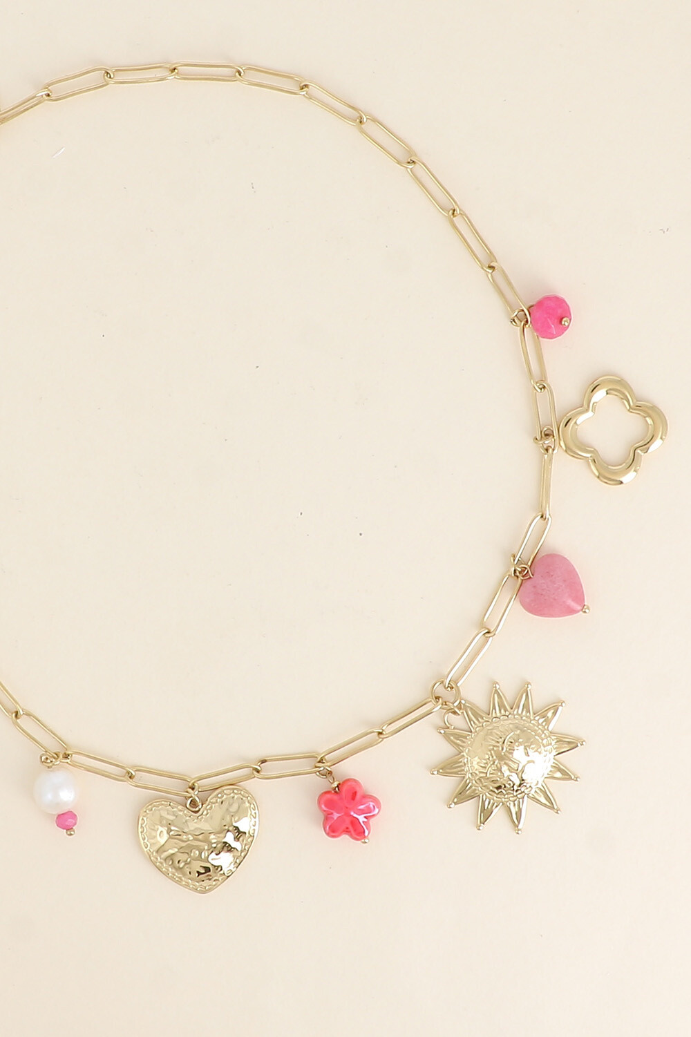Wholesaler Bohm - Necklace - hearts, flower bead, sun, clover
