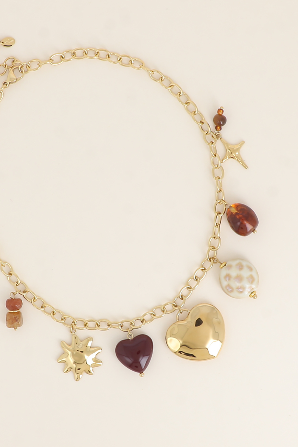 Mayorista Bohm - Collar - corazones, óvalos, sol, estrella, cerámica esmaltada y resina