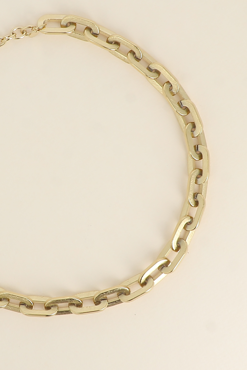 Mayorista Bohm - Collar - cadena de eslabones ovalados gruesos con acabado mate cepillado