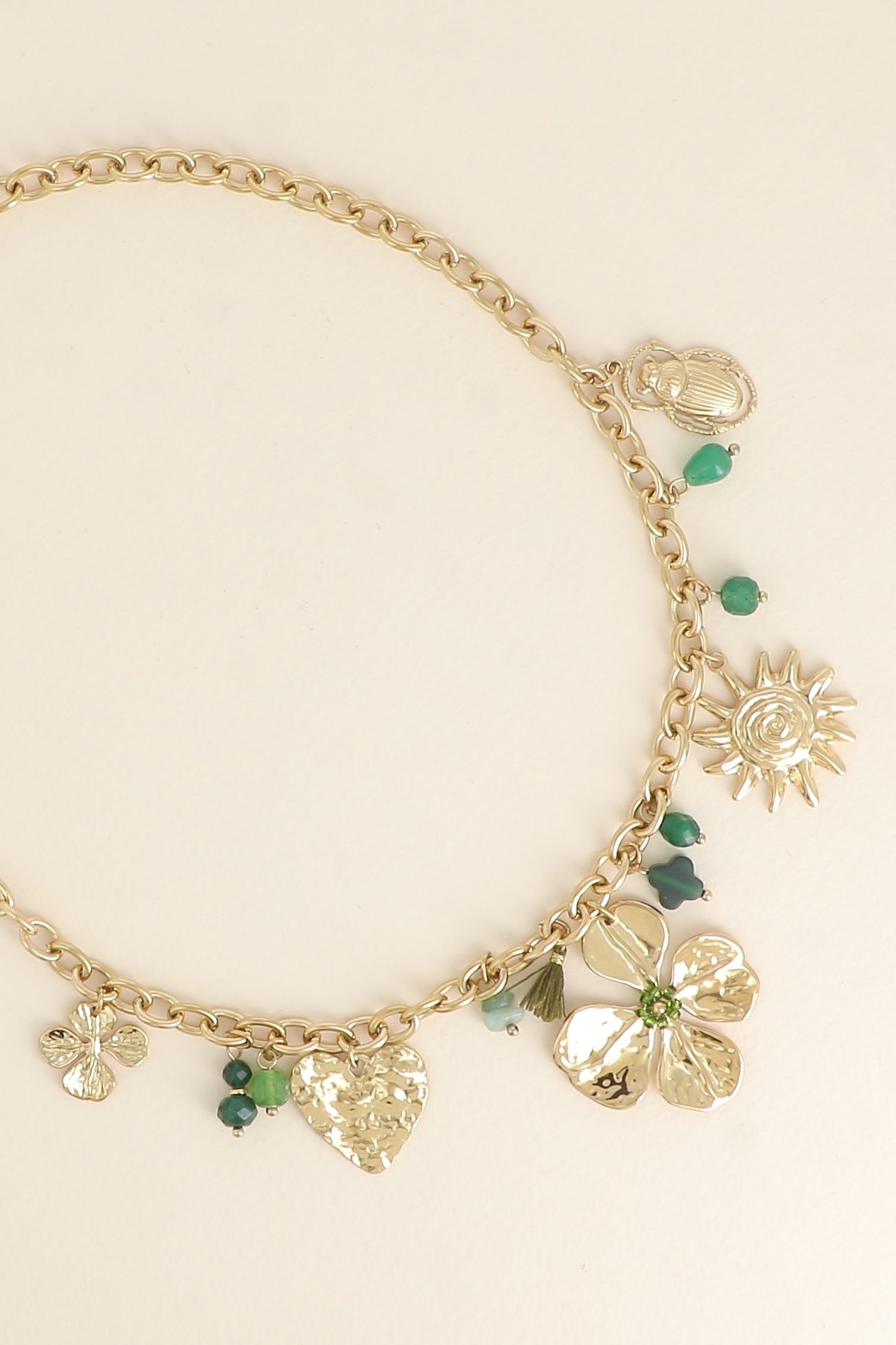 Mayorista Bohm - Collar - piedras naturales, corazón, trébol, sol, borla