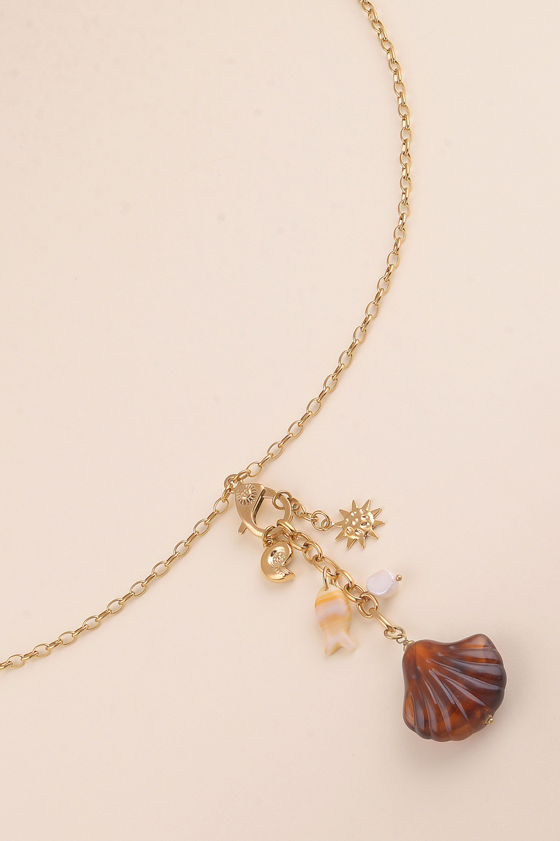 Wholesaler Bohm - Y Necklace - charms with shells, fish, resin