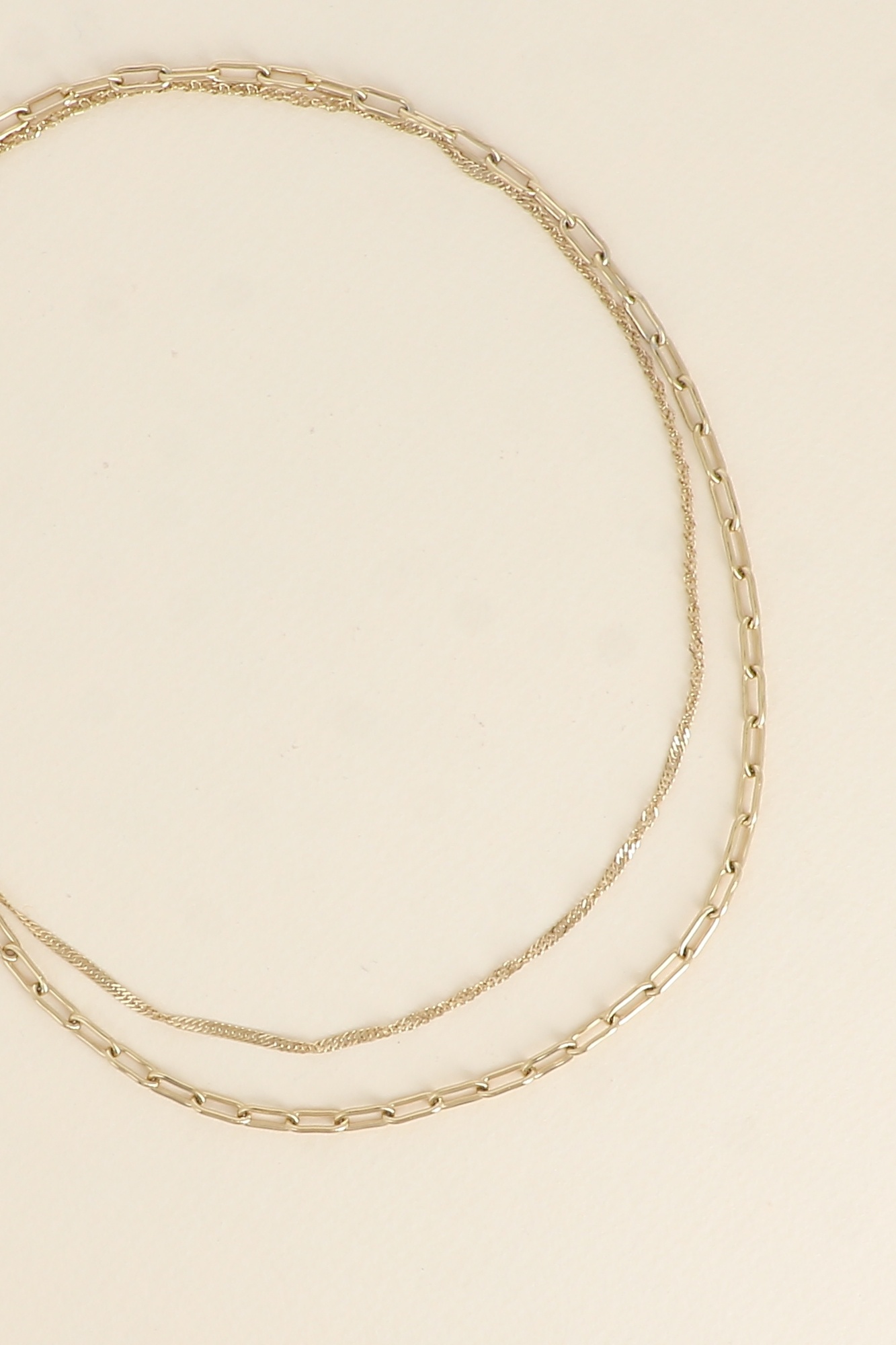 Wholesaler Bohm - Double-layer necklace - oval and twisted links