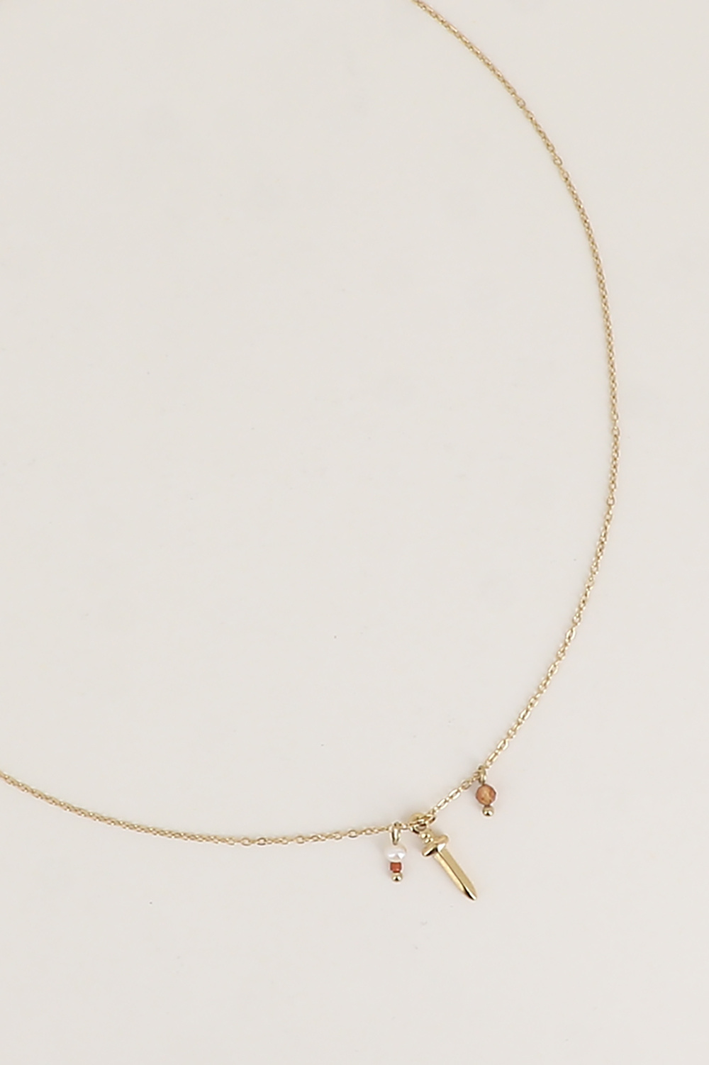 Mayorista Bohm - Collar - colgante en forma de espada, perla de agua dulce, piedra natural