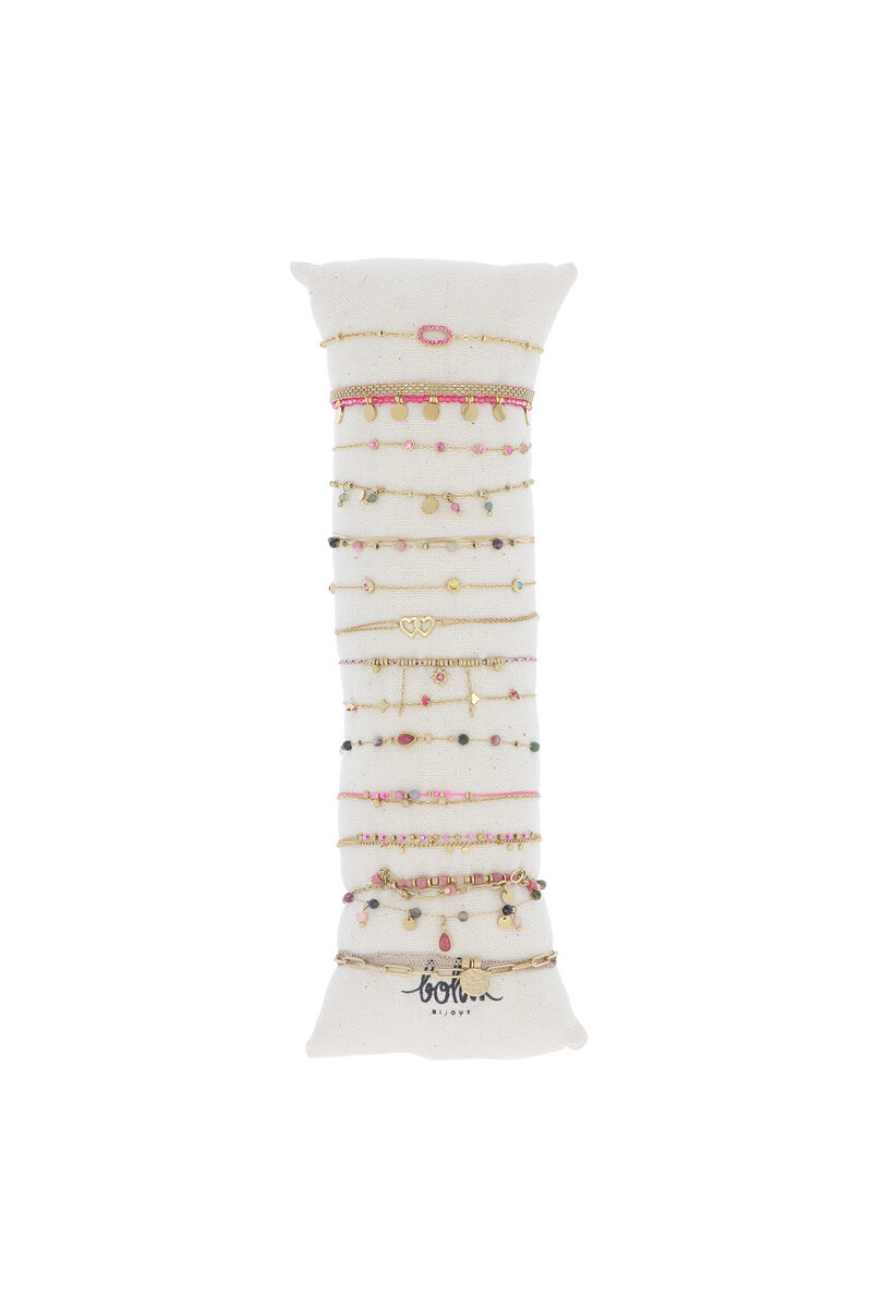 Großhändler Bohm - Set mit 16 Armbändern aus Edelstahl – Roségold