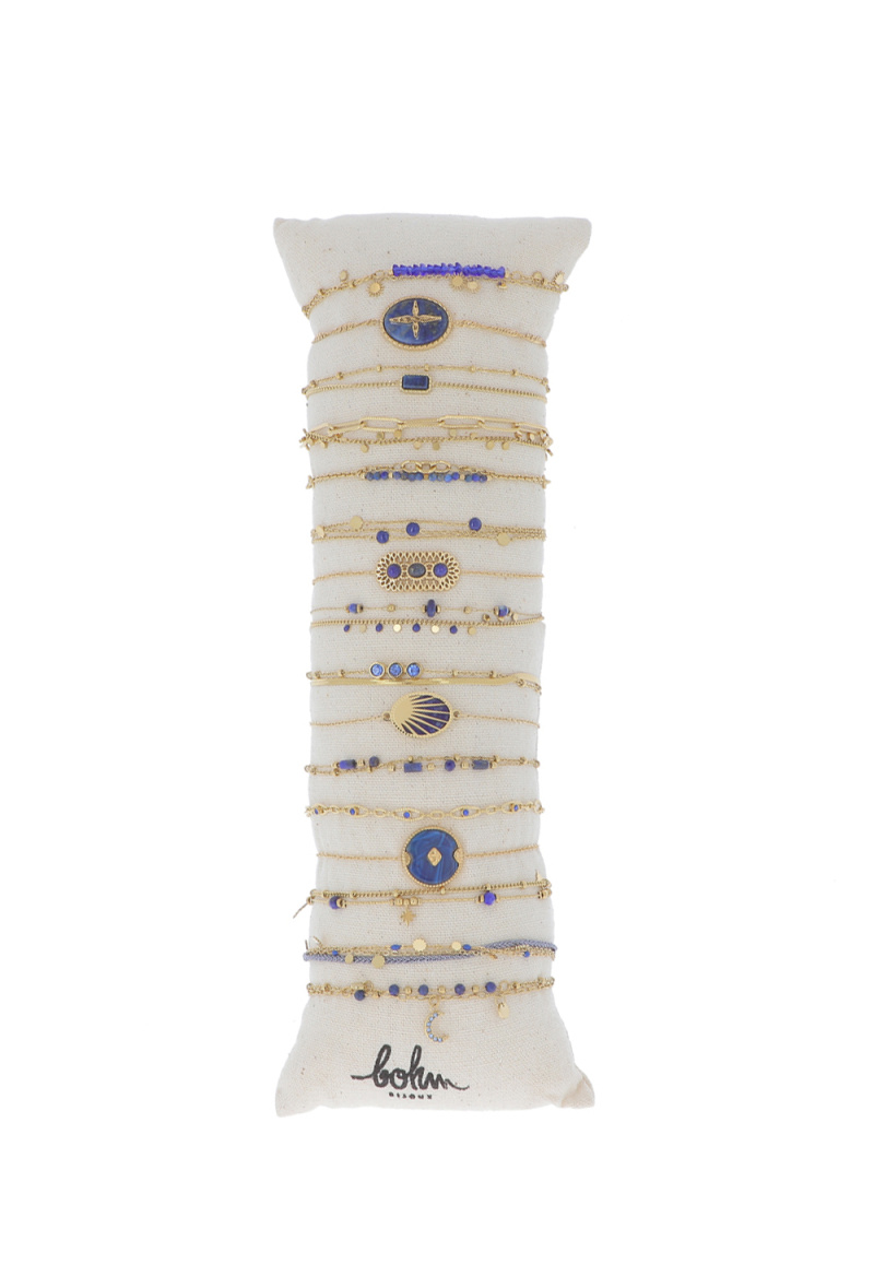 Großhändler Bohm - Set mit 16 Armbändern aus Edelstahl – Blaugold