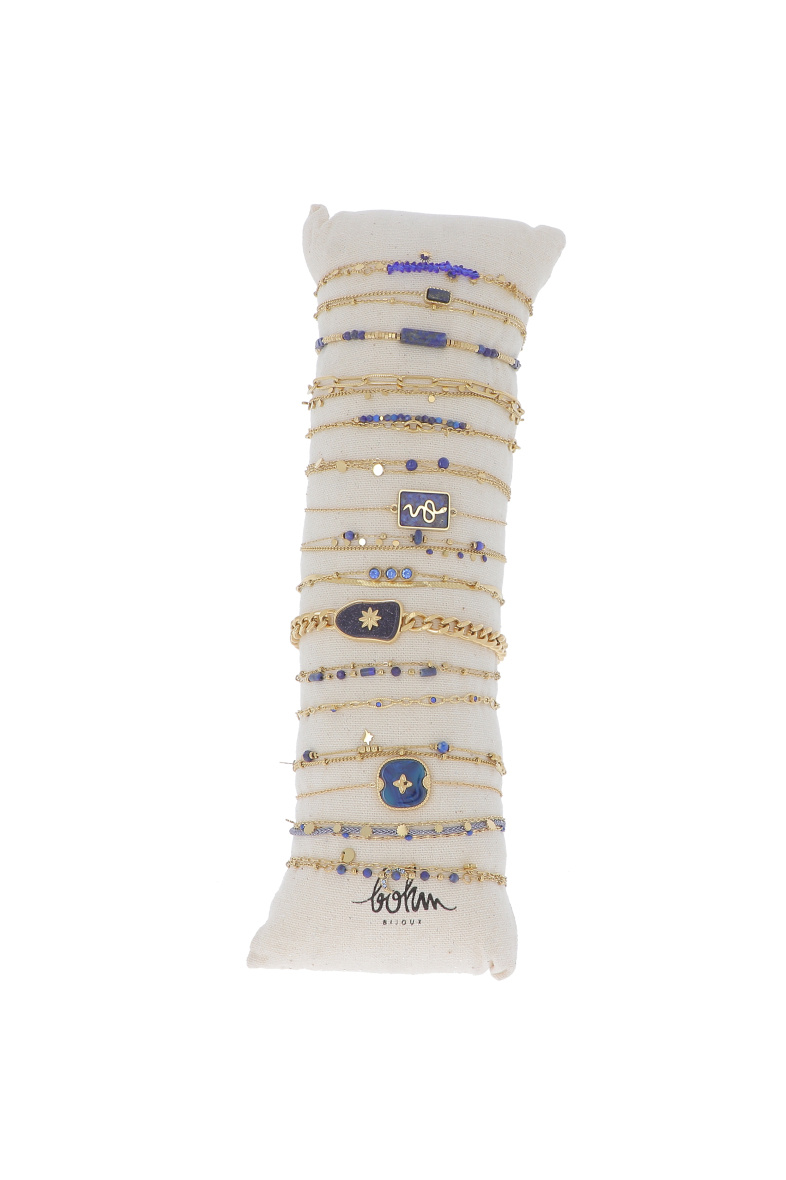 Großhändler Bohm - Kit mit 16 Edelstahlarmbändern – Blaugold – V2