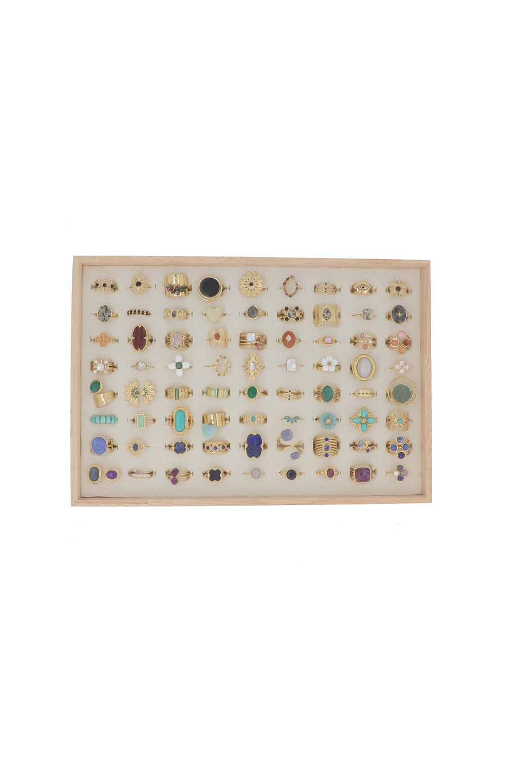 Großhändler Bohm - Set mit 72 Ringen – Multigold – KOSTENLOSE AUSSTELLUNG