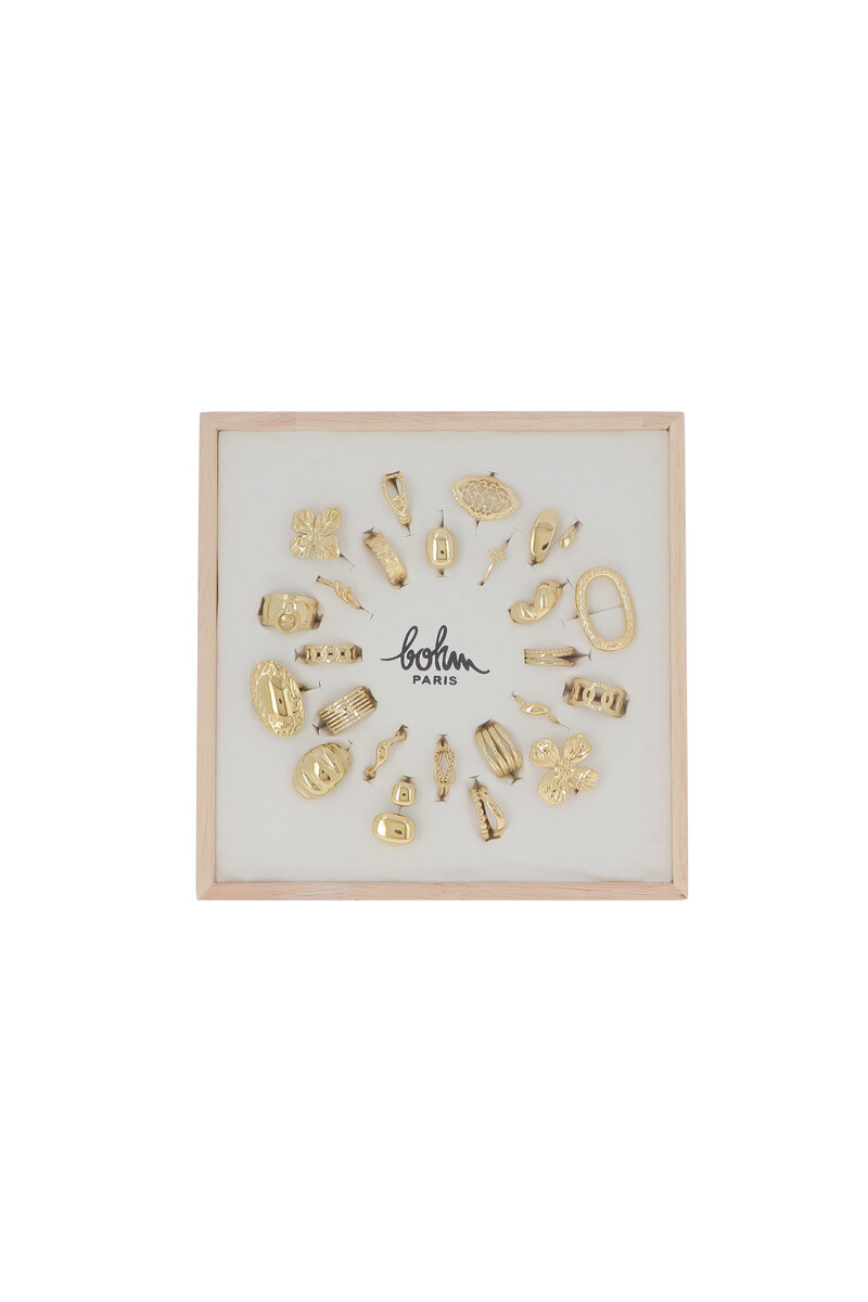 Großhändler Bohm - Set mit 24 Edelstahlringen – Gold – KOSTENLOSE AUSSTELLUNG