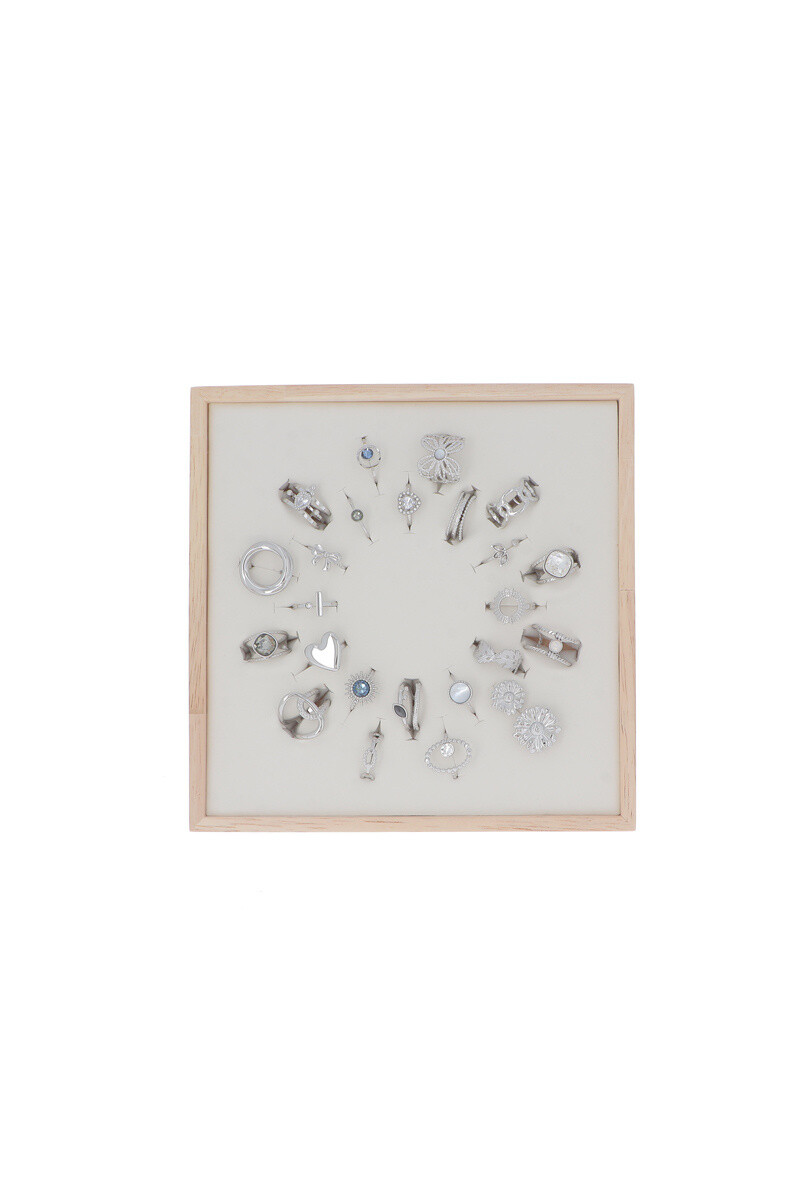 Großhändler Bohm - Set mit 24 Edelstahlringen – Rhodium – KOSTENLOSE AUSSTELLUNG