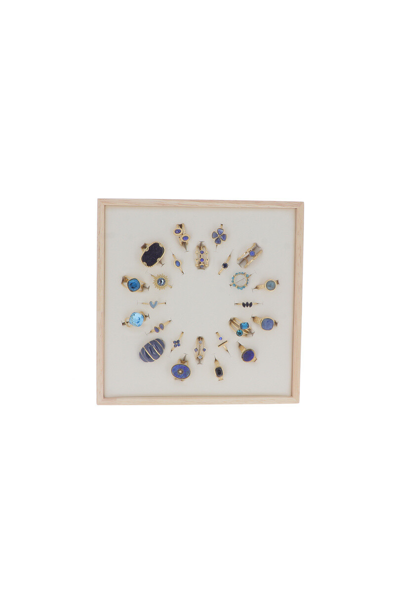 Großhändler Bohm - Set mit 24 Edelstahlringen – Blaugold – KOSTENLOSE AUSSTELLUNG
