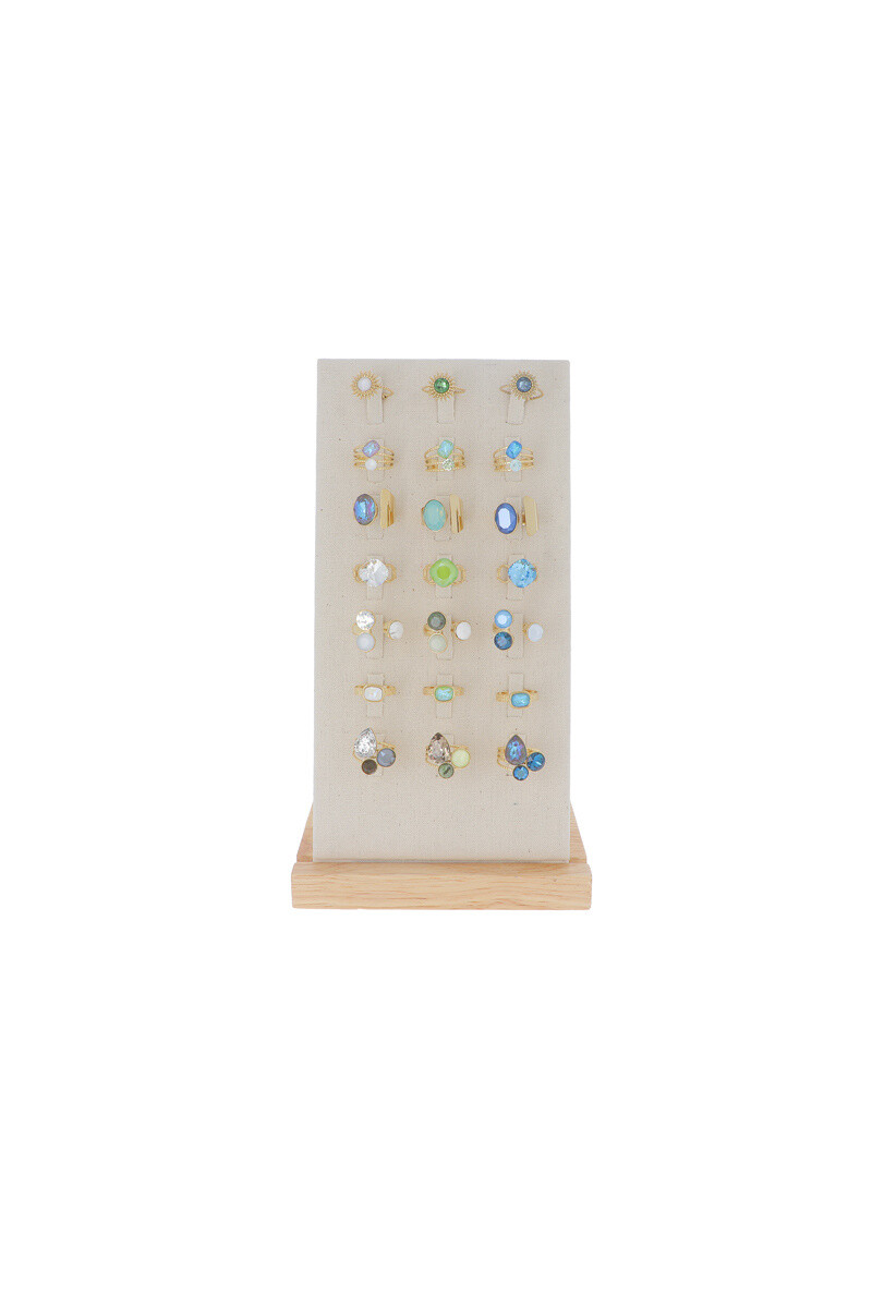 Mayorista Bohm - Kit de 21 anillos - Mezcla verde verde - Decorado con cristales Swarovski®