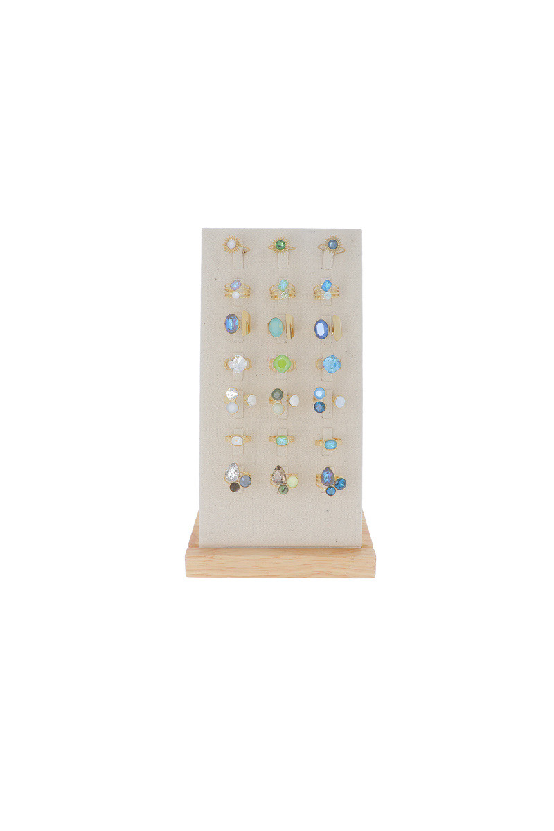 Grossiste Bohm - Kit de 21 bagues - doré vert mix - ornées de cristaux de Swarovski®