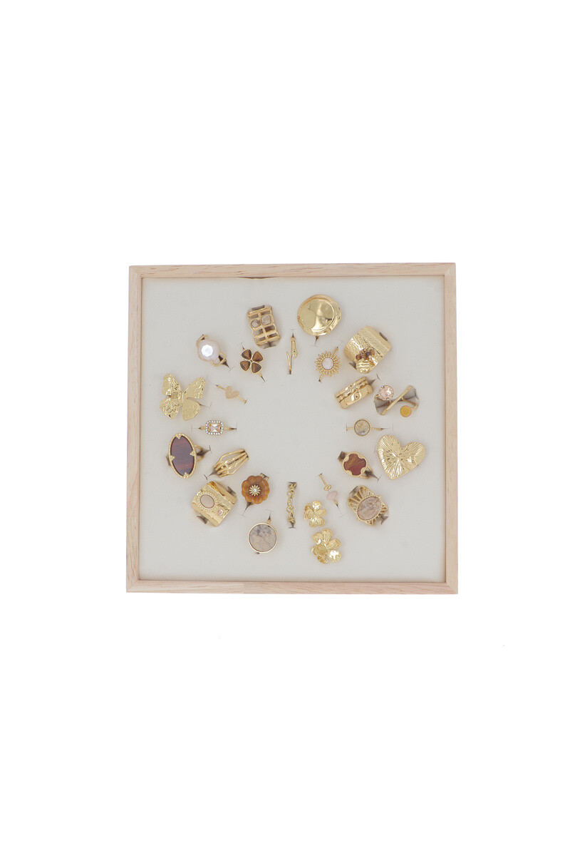 Großhändler Bohm - Kit von 24 Ringen - Golden Beige - Gegenwart angeboten