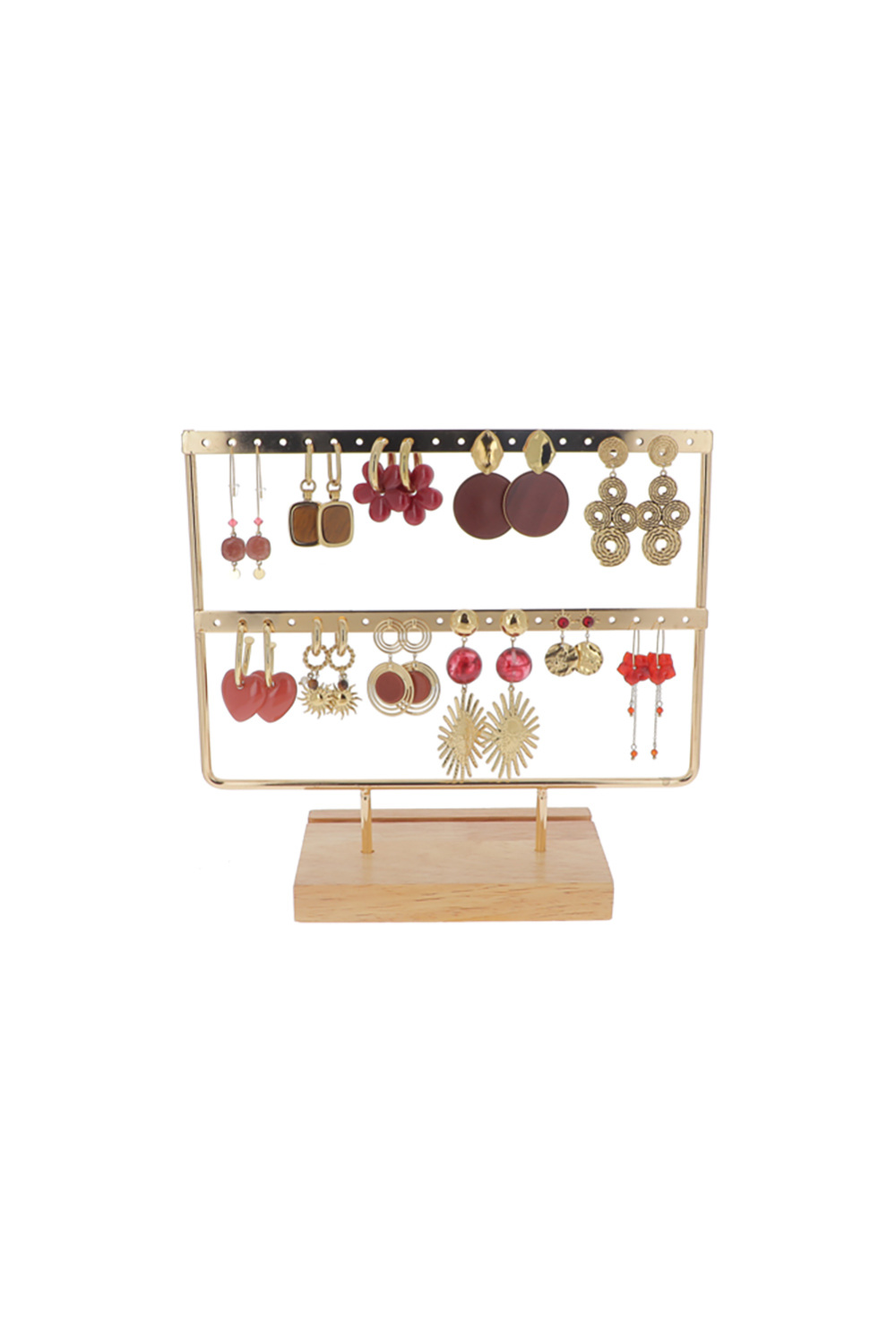 Wholesaler Bohm - Set of 22 (11+11) loops - gold burgundy - display stand included