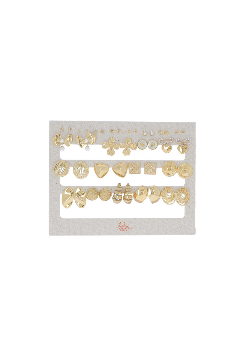 Grossiste Bohm - Kit de 21 boucles - doré - PRESENTOIR OFFERT