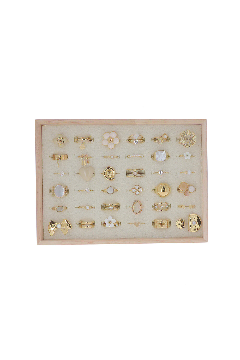 Großhändler Bohm - Kit von 36 Ringen - Weißgold - Präsentation angeboten